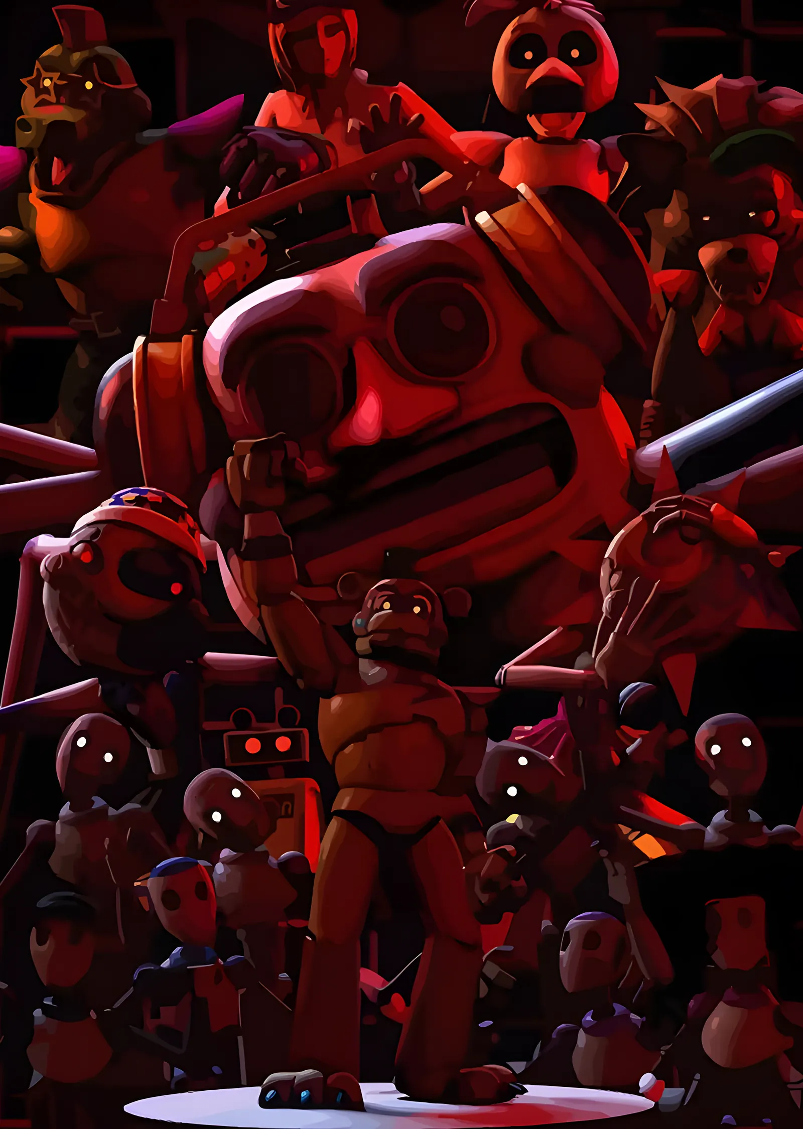 Five Nights at Freddy's - Kızıl Animatronik Yığını metal tablo