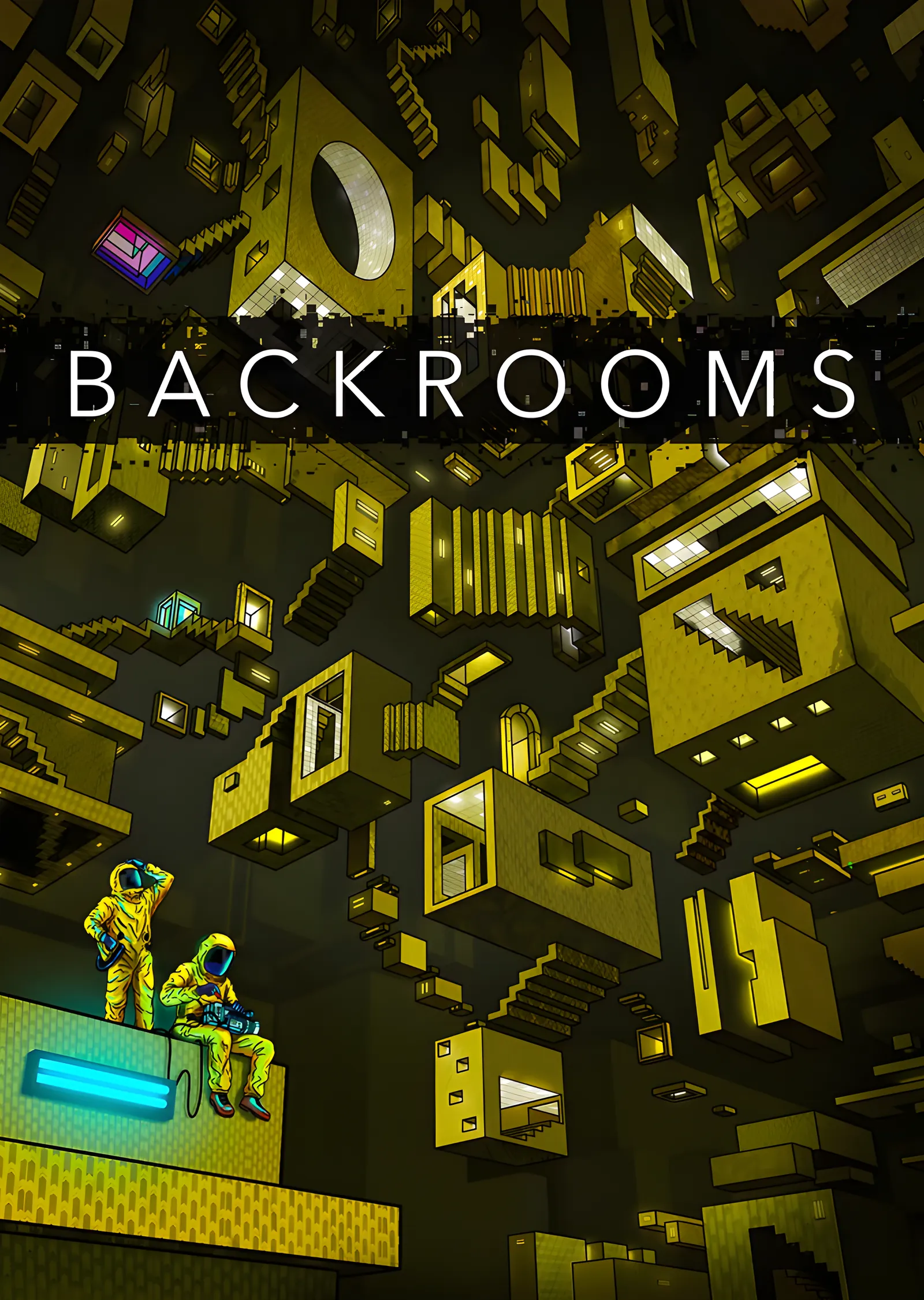 Backrooms - İzometrik Sonsuz Labirent metal tablo