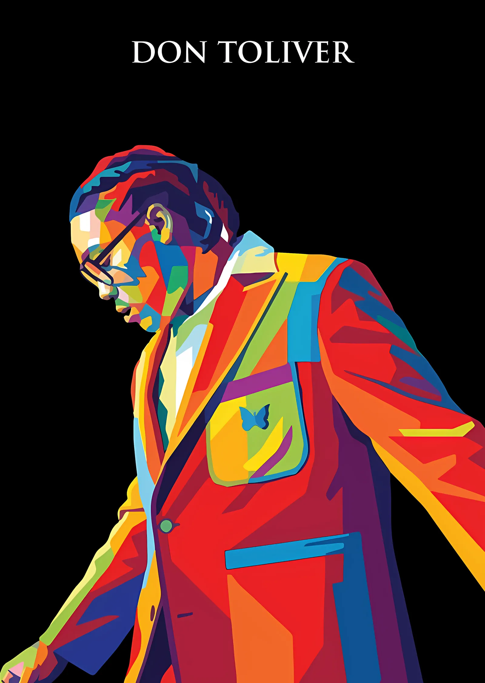 Don Toliver - Renkli WPAP Karesi metal tablo
