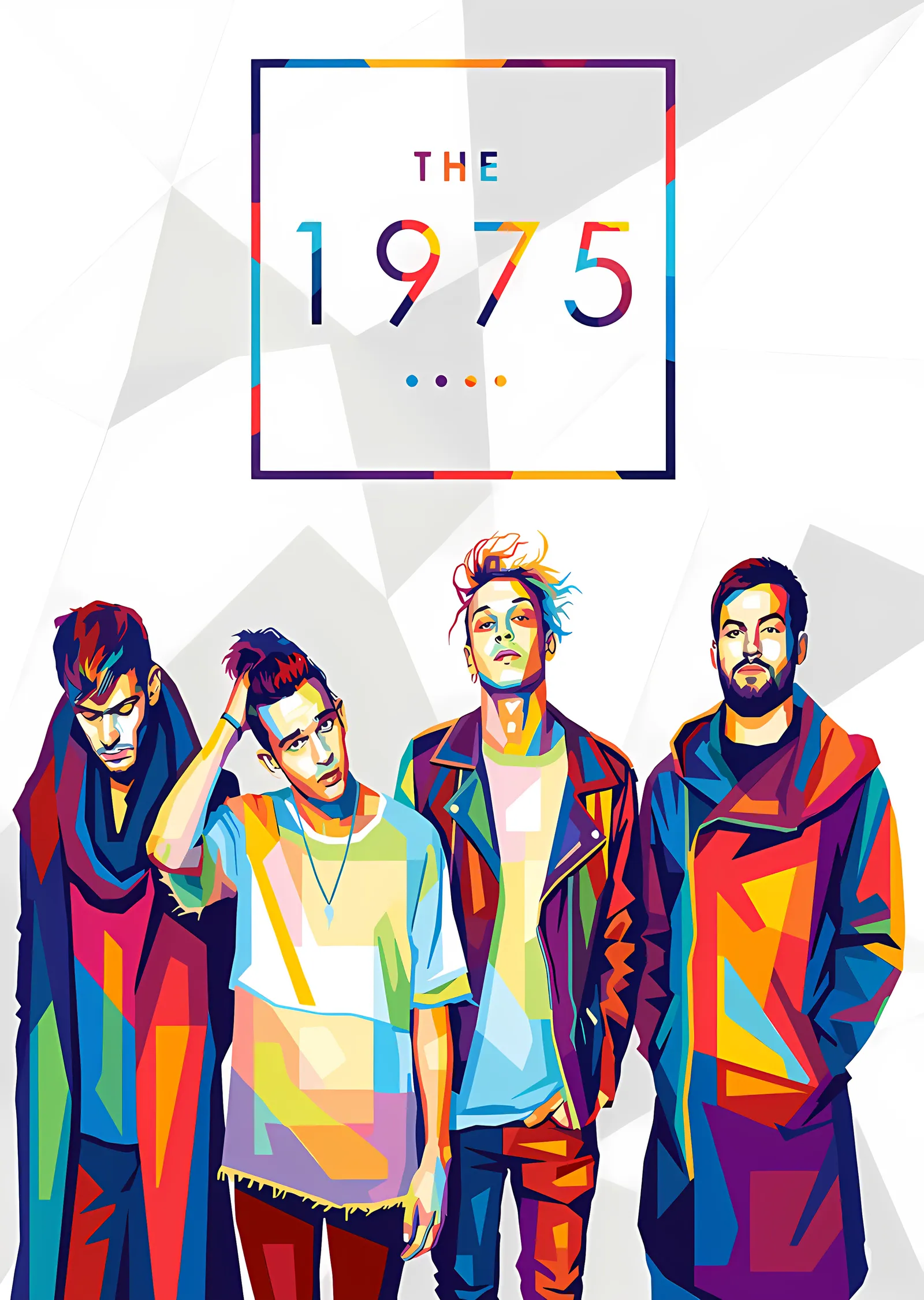The 1975 - Renk Bloklu Grup Portresi metal tablo