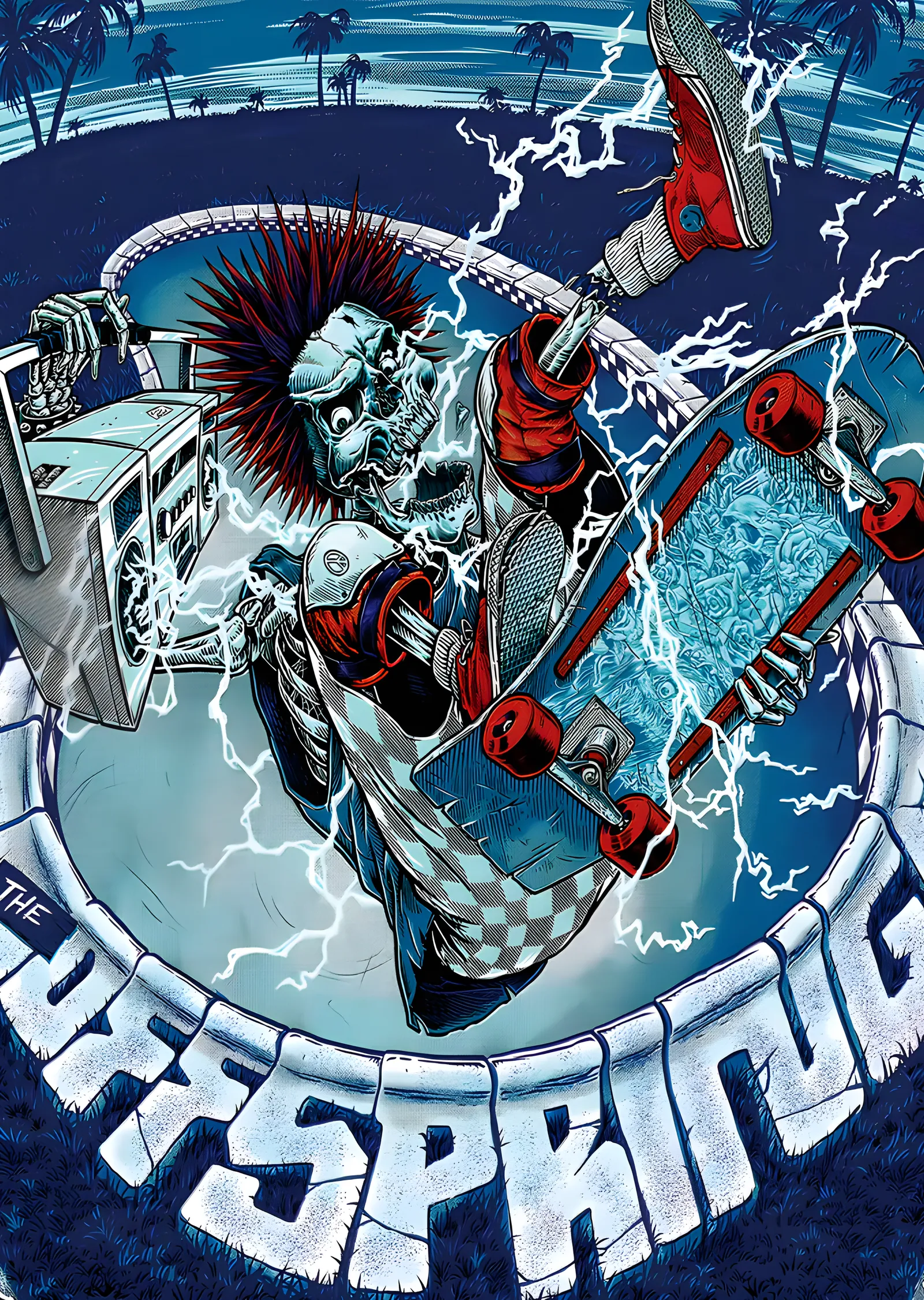 The Offspring - Kaykaycı İskelet metal tablo
