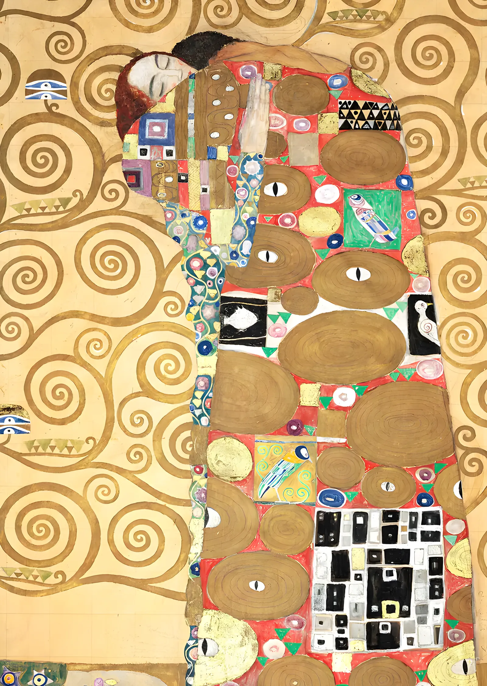Gustav Klimt - Kucaklaşma metal tablo