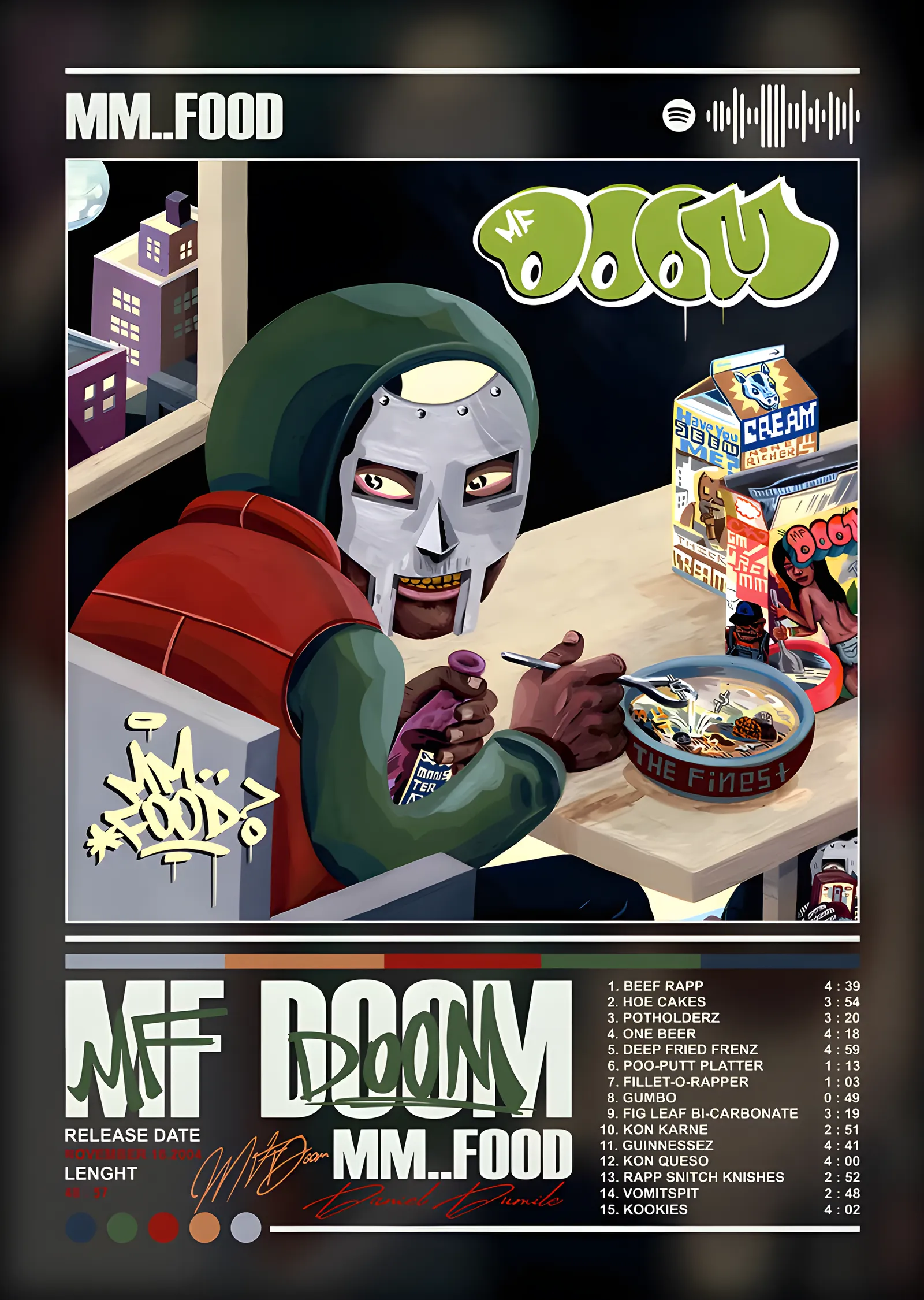 MF DOOM - MM..FOOD metal tablo