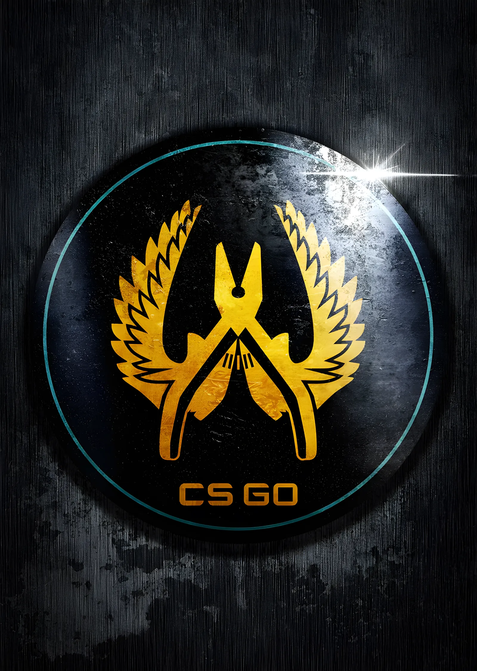 Counter-Strike Global Offensive - Altın Amblem metal tablo