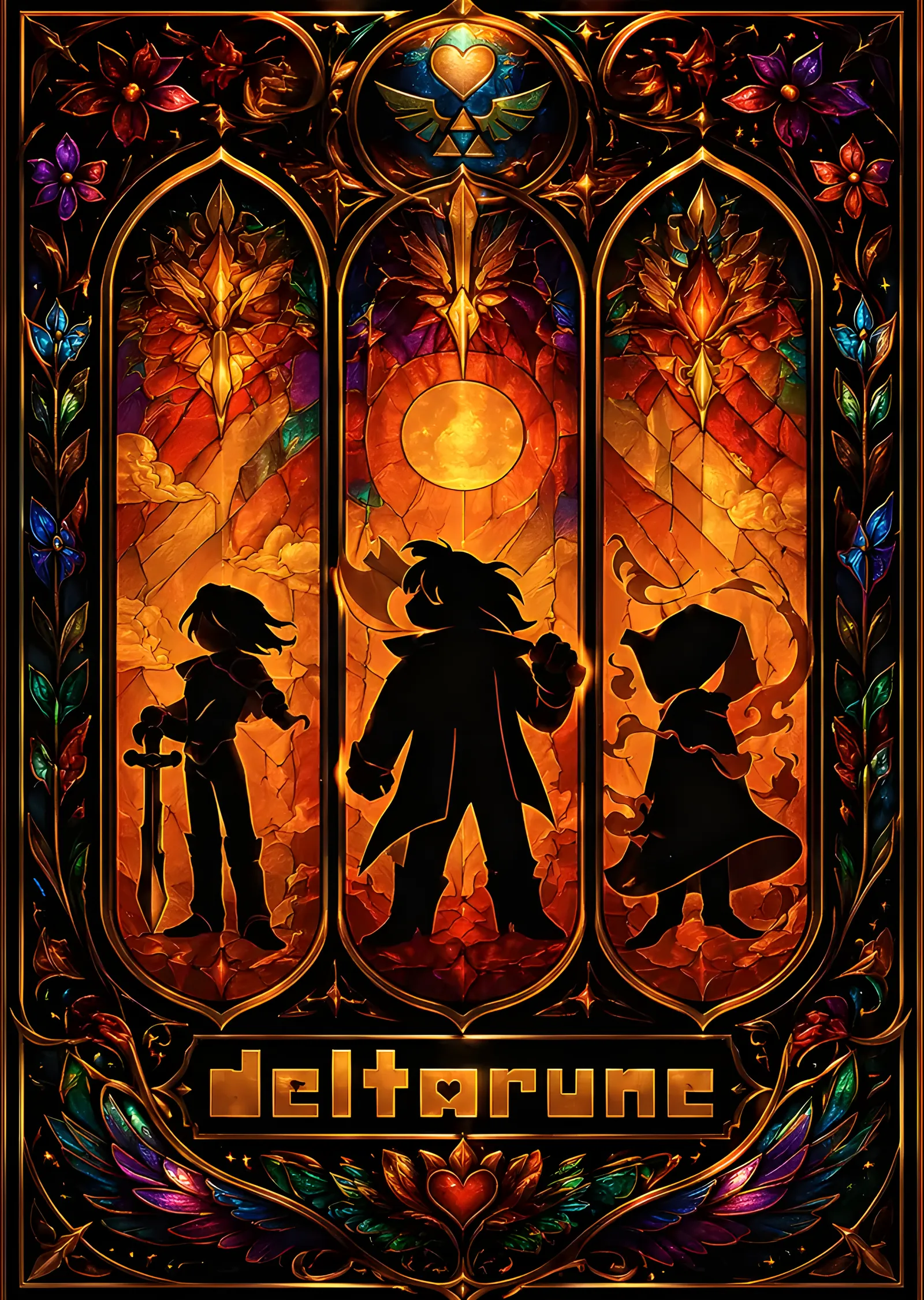 Deltarune - Vitray Üçlemesi metal tablo