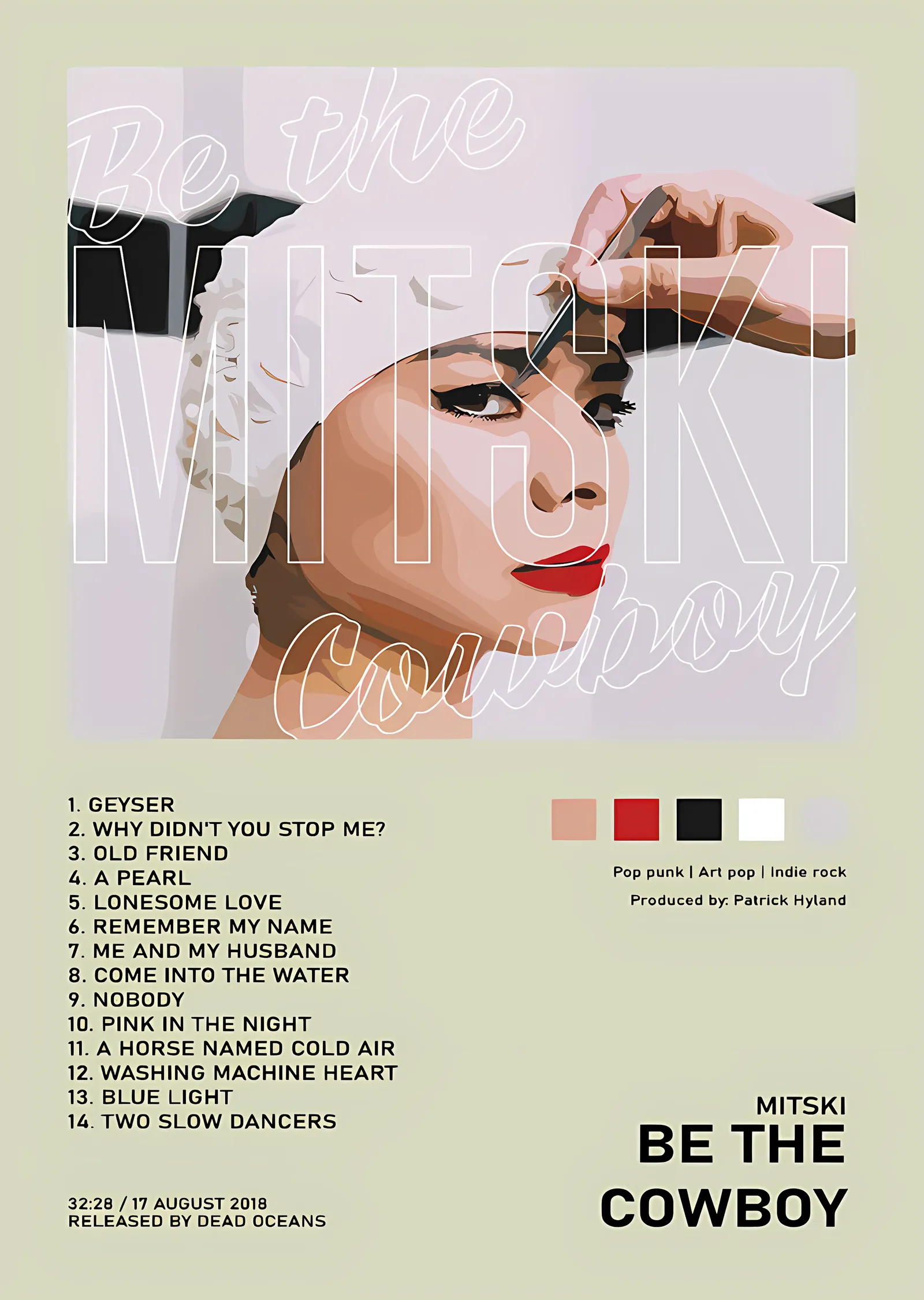 Mitski - Be the Cowboy Şarkı Listesi metal tablo