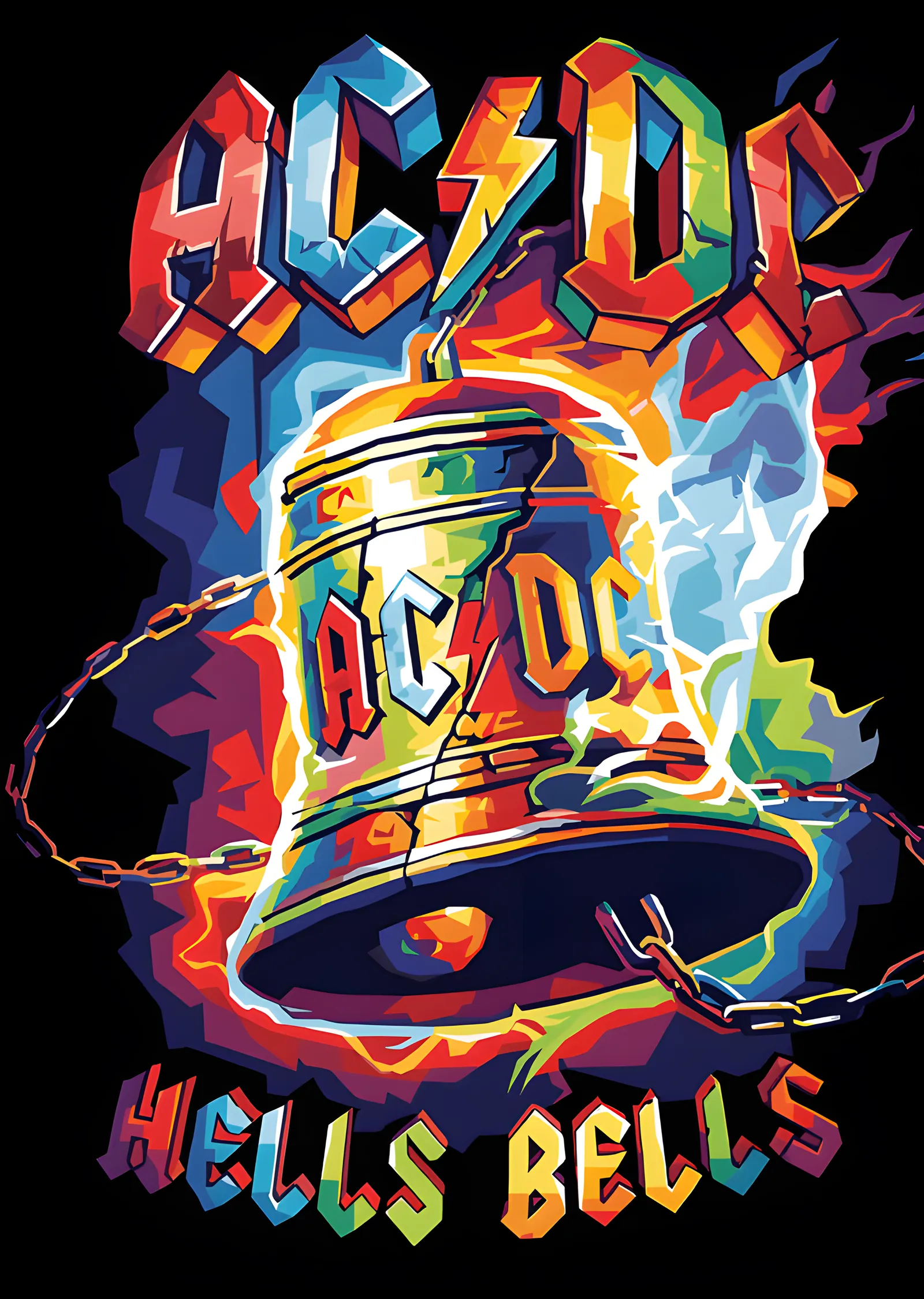 AC/DC - Renkli Hells Bells Çanı metal tablo