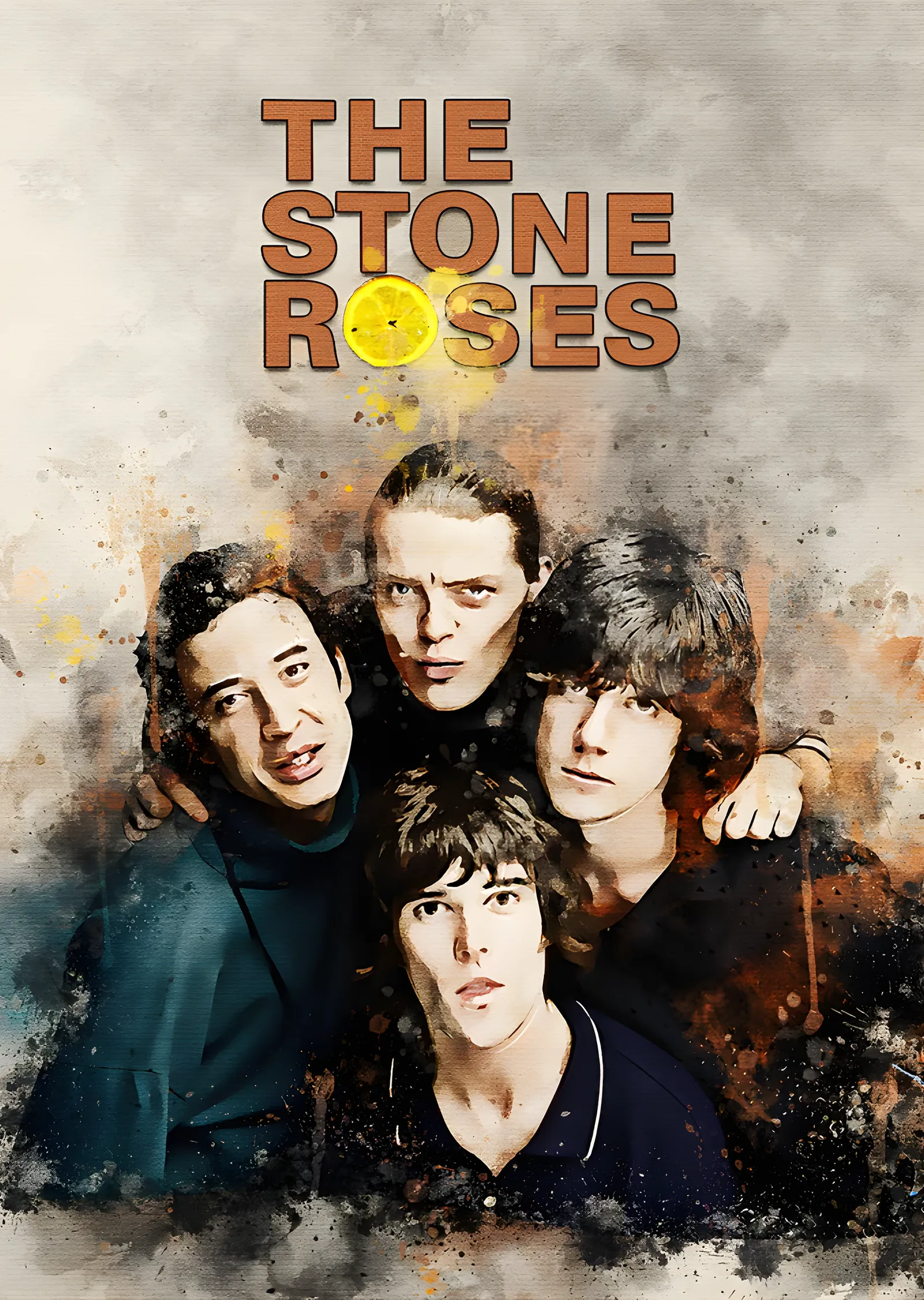 The Stone Roses - Grup Portresi metal tablo