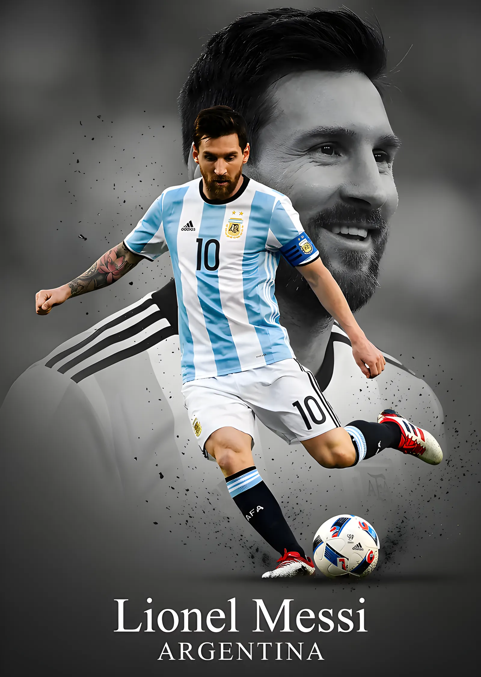Lionel Messi - Arjantin Formasıyla Şut metal tablo