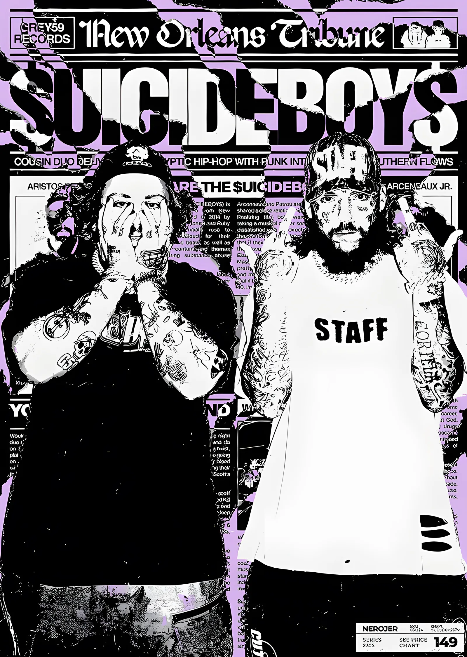 $uicideboy$ - Gazete Kapağı metal tablo