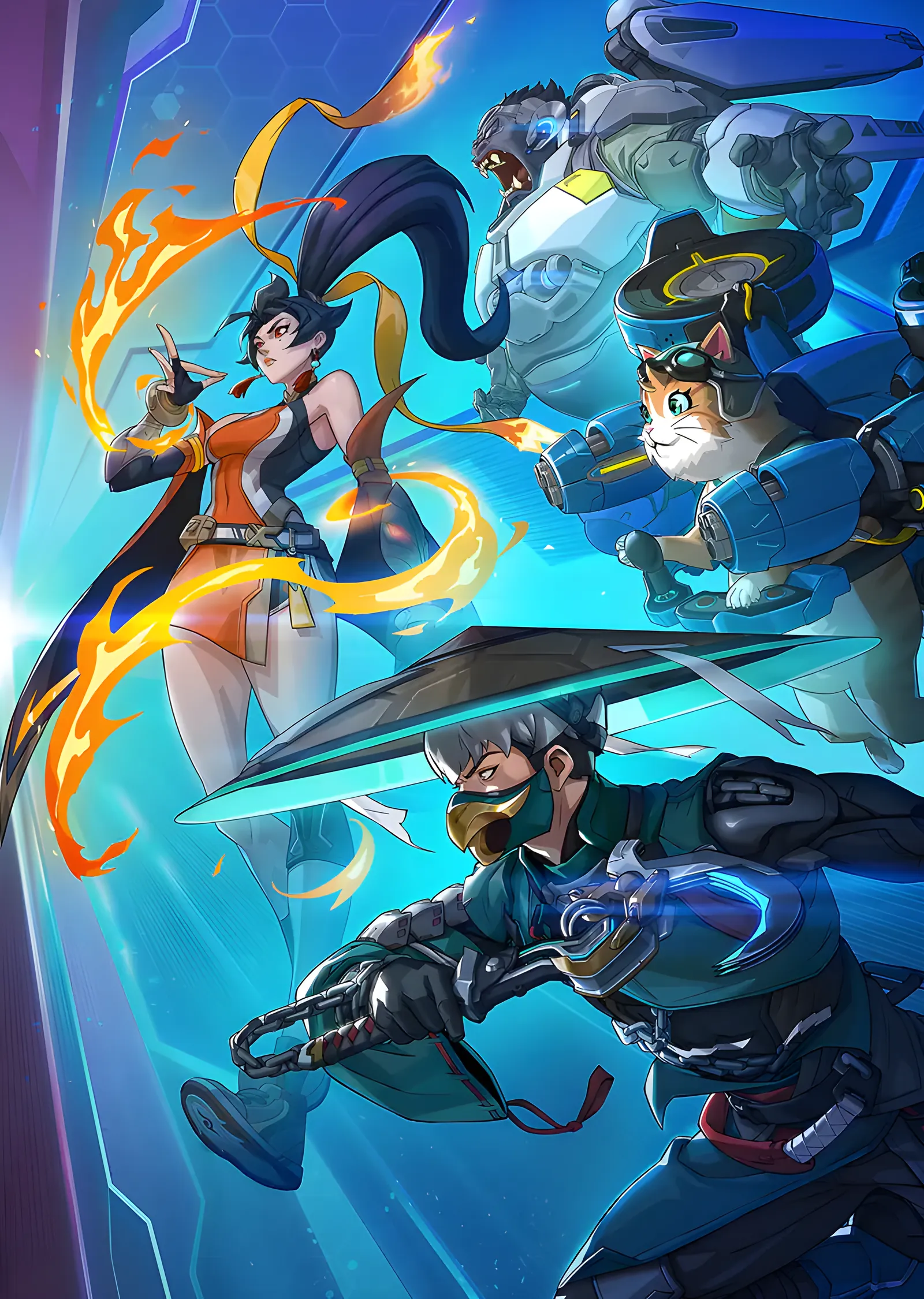 Overwatch - Renkli Kadro metal tablo