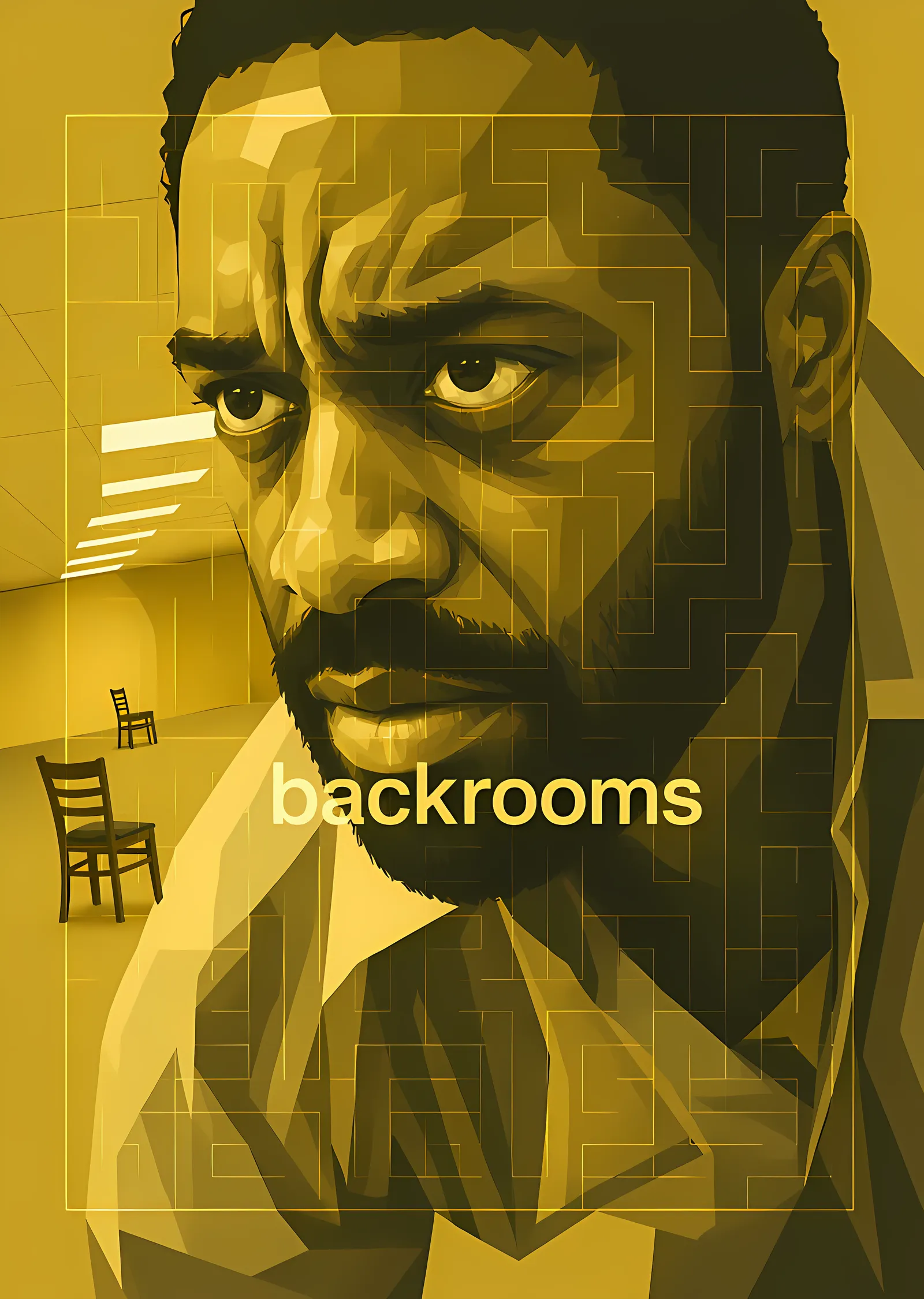 Backrooms - Chiwetel Ejiofor ve Boş Oda metal tablo