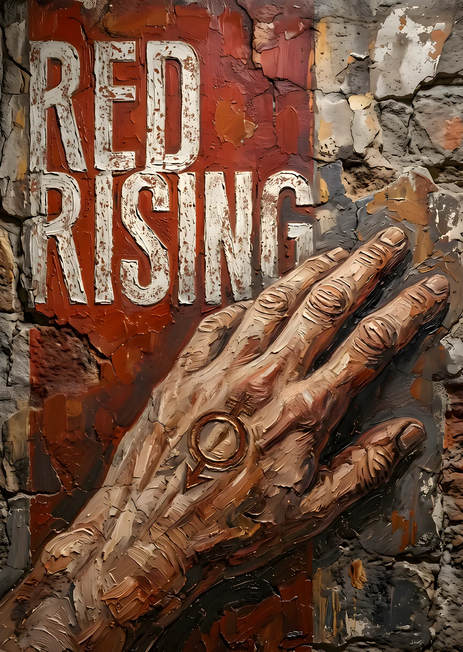 Red Rising - Taş Duvar metal tablo