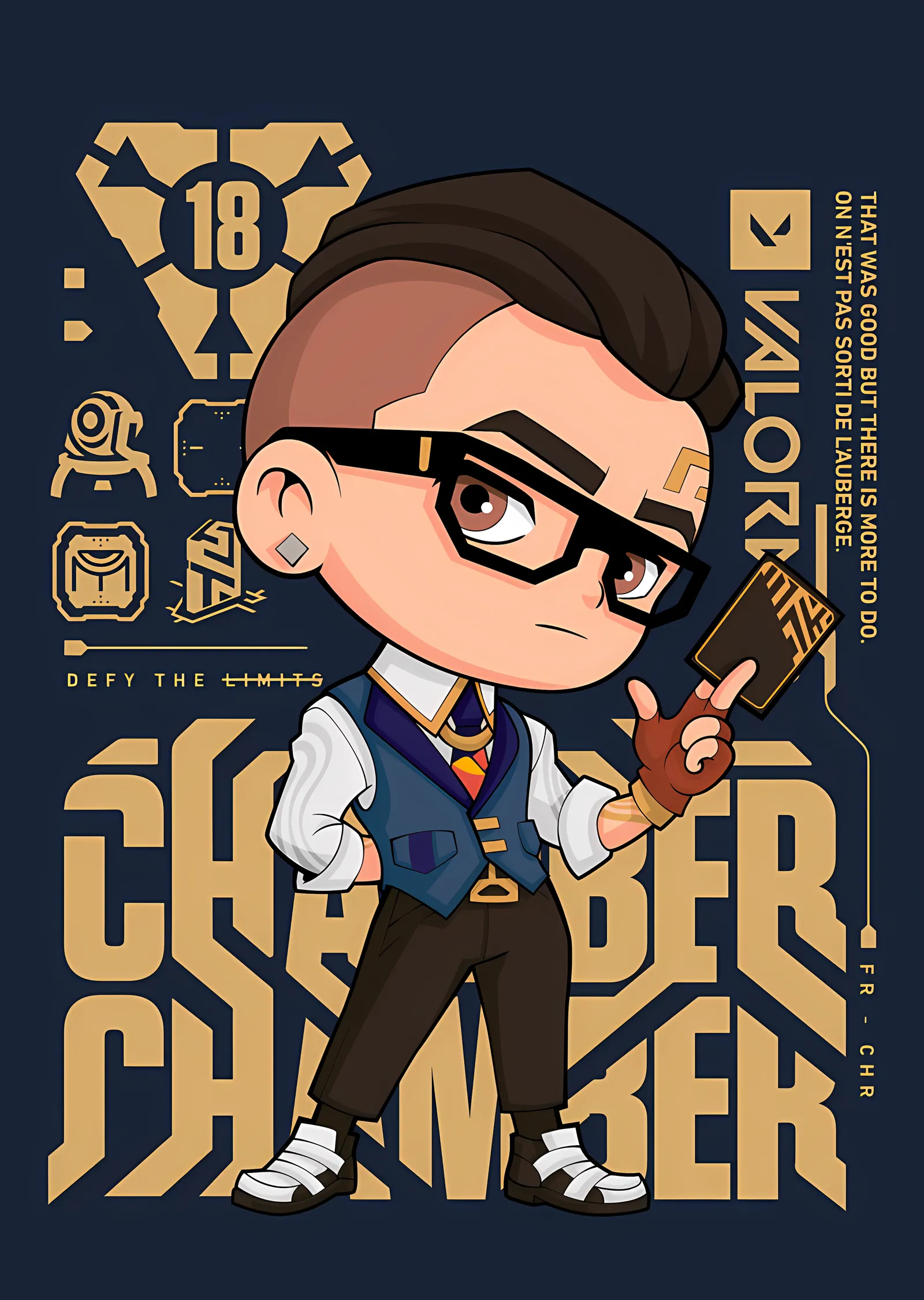 Valorant - Chamber Chibi Afişi metal tablo
