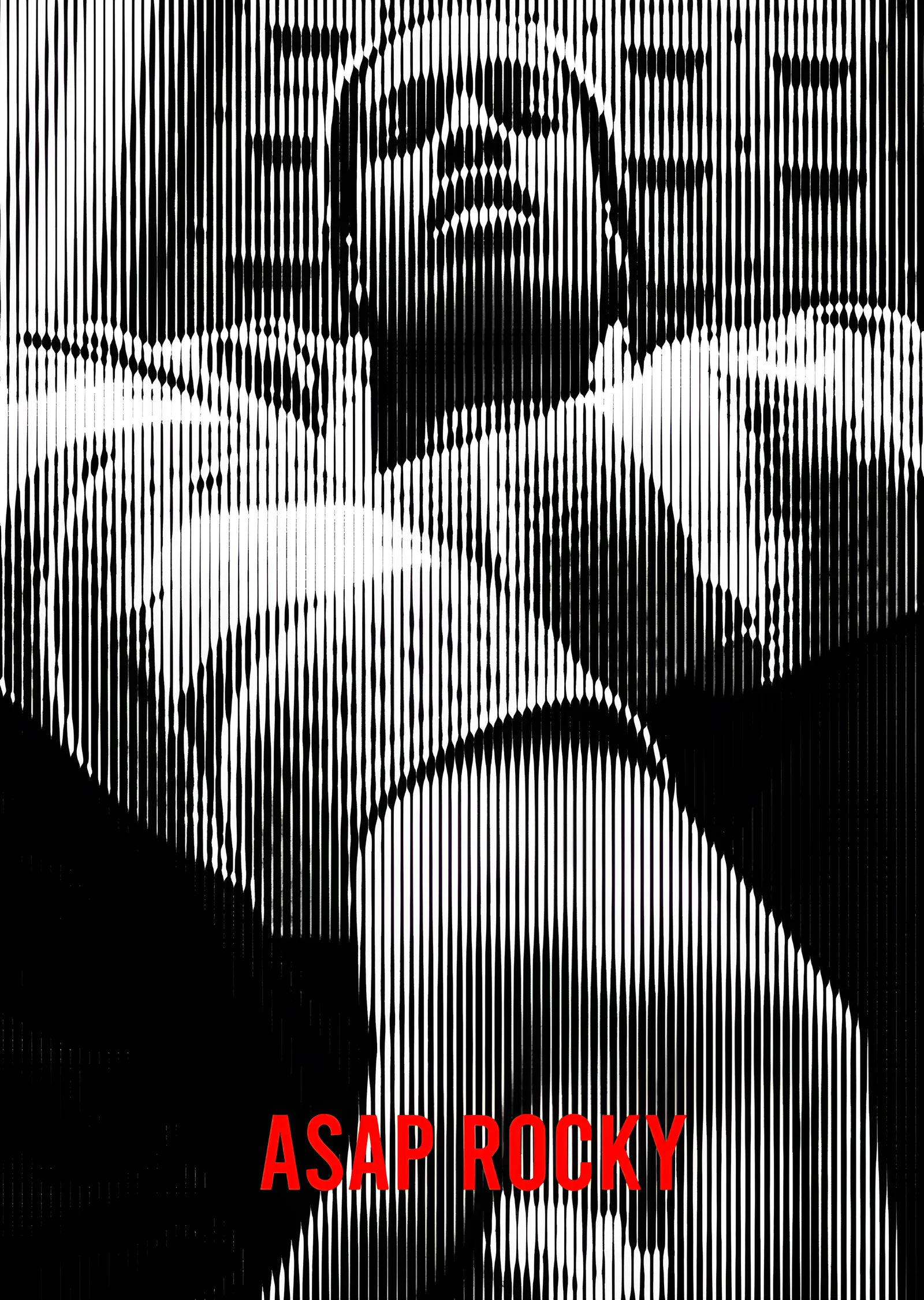ASAP Rocky - Çizgili Siyah Beyaz Portre metal tablo