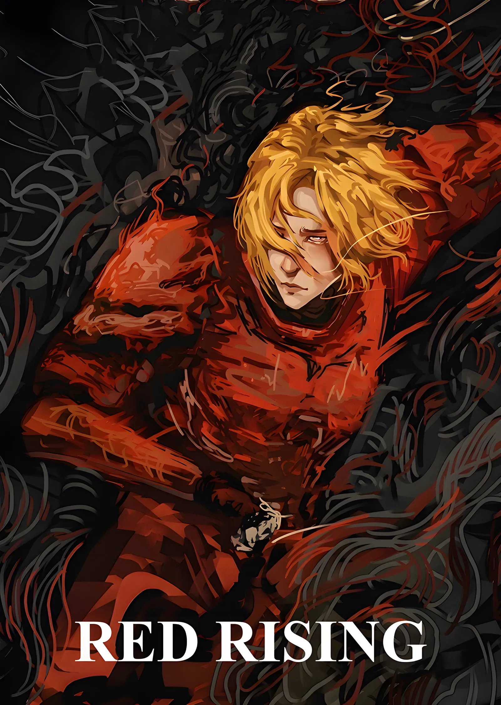 Red Rising - Sarı Saçlı Figür metal tablo