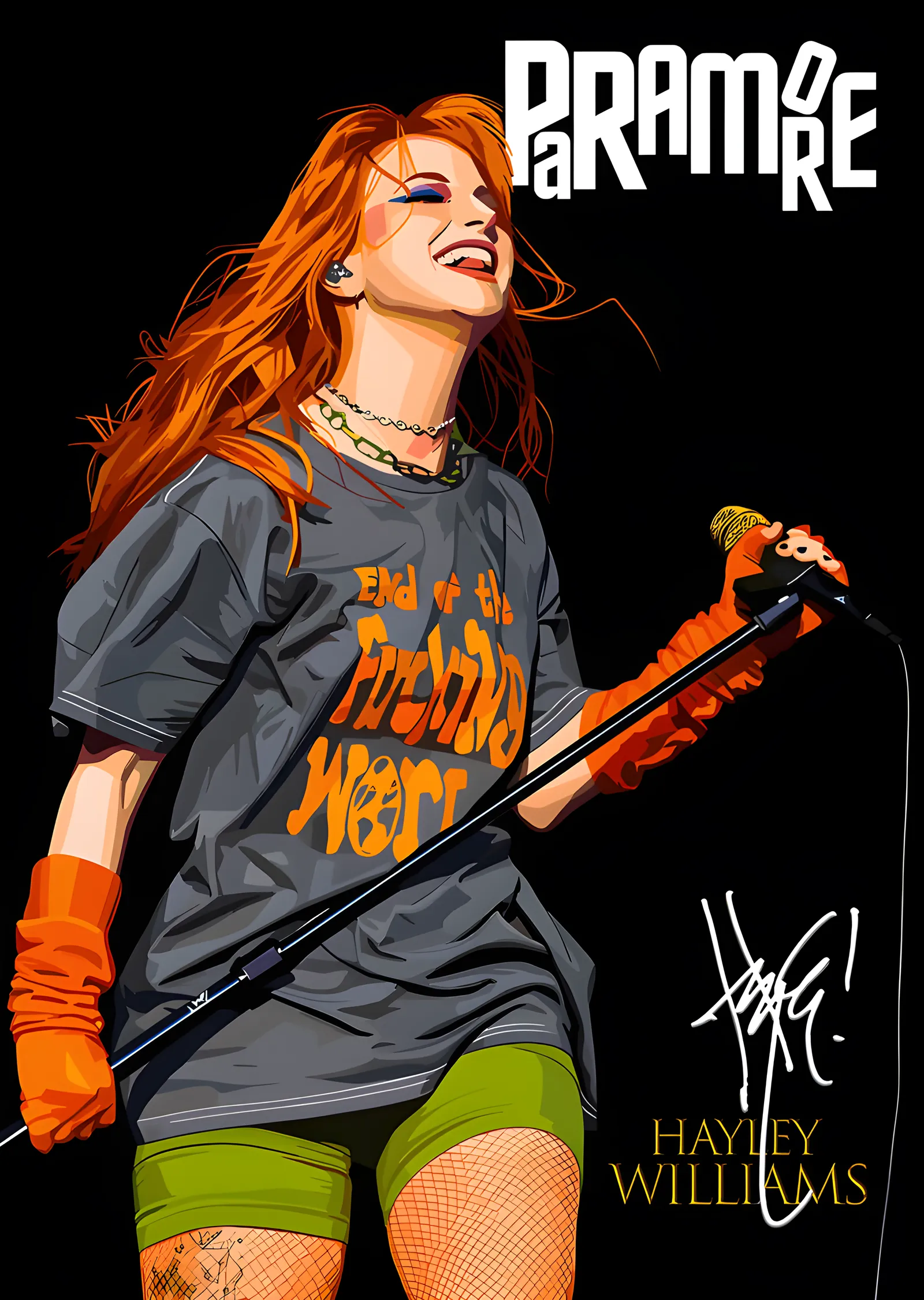 Paramore - Hayley Williams Mikrofonda metal tablo