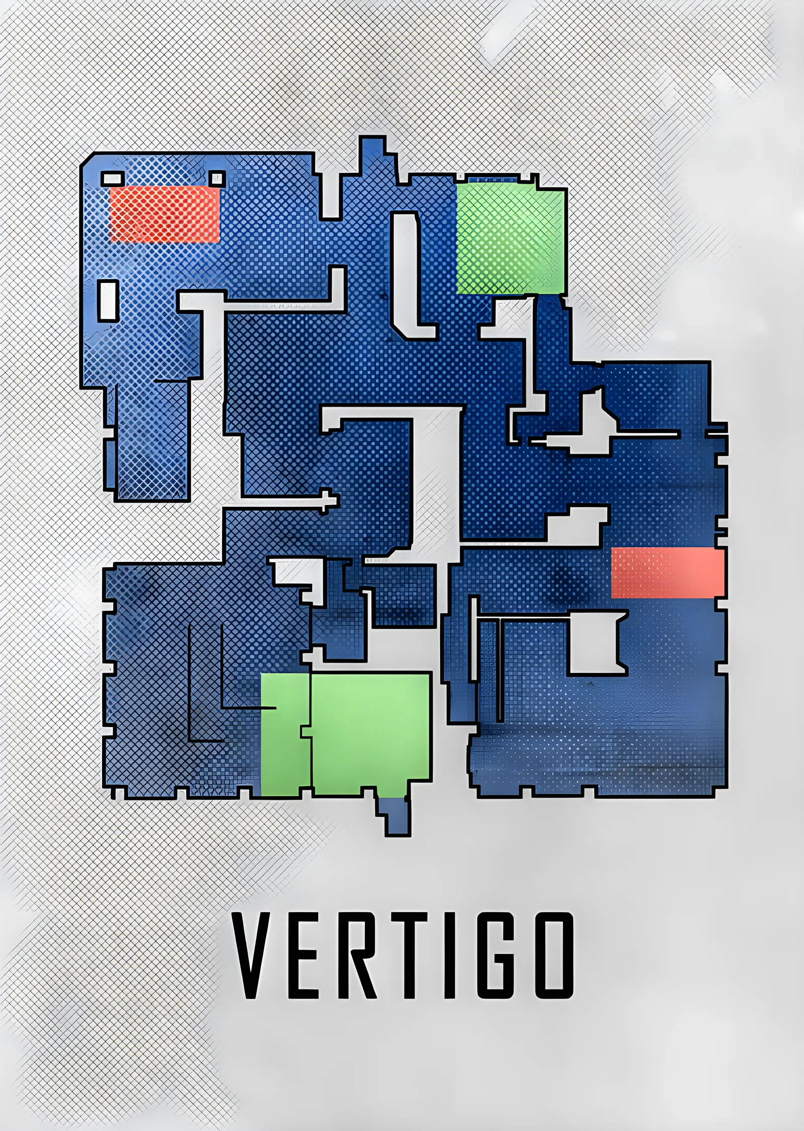 Counter-Strike Vertigo - Mavi Harita Planı metal tablo