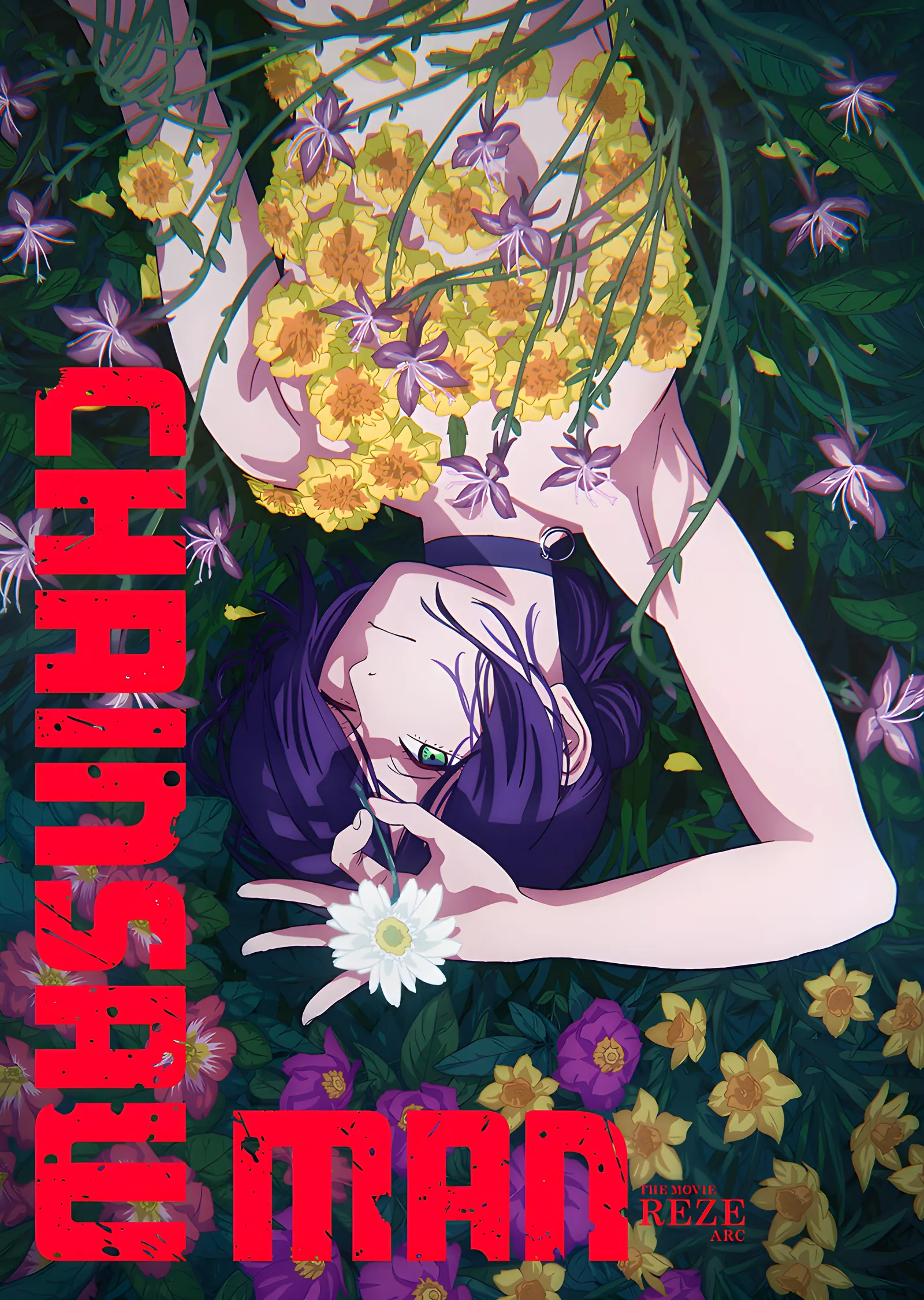 Chainsaw Man - Çiçekler İçinde Reze metal tablo