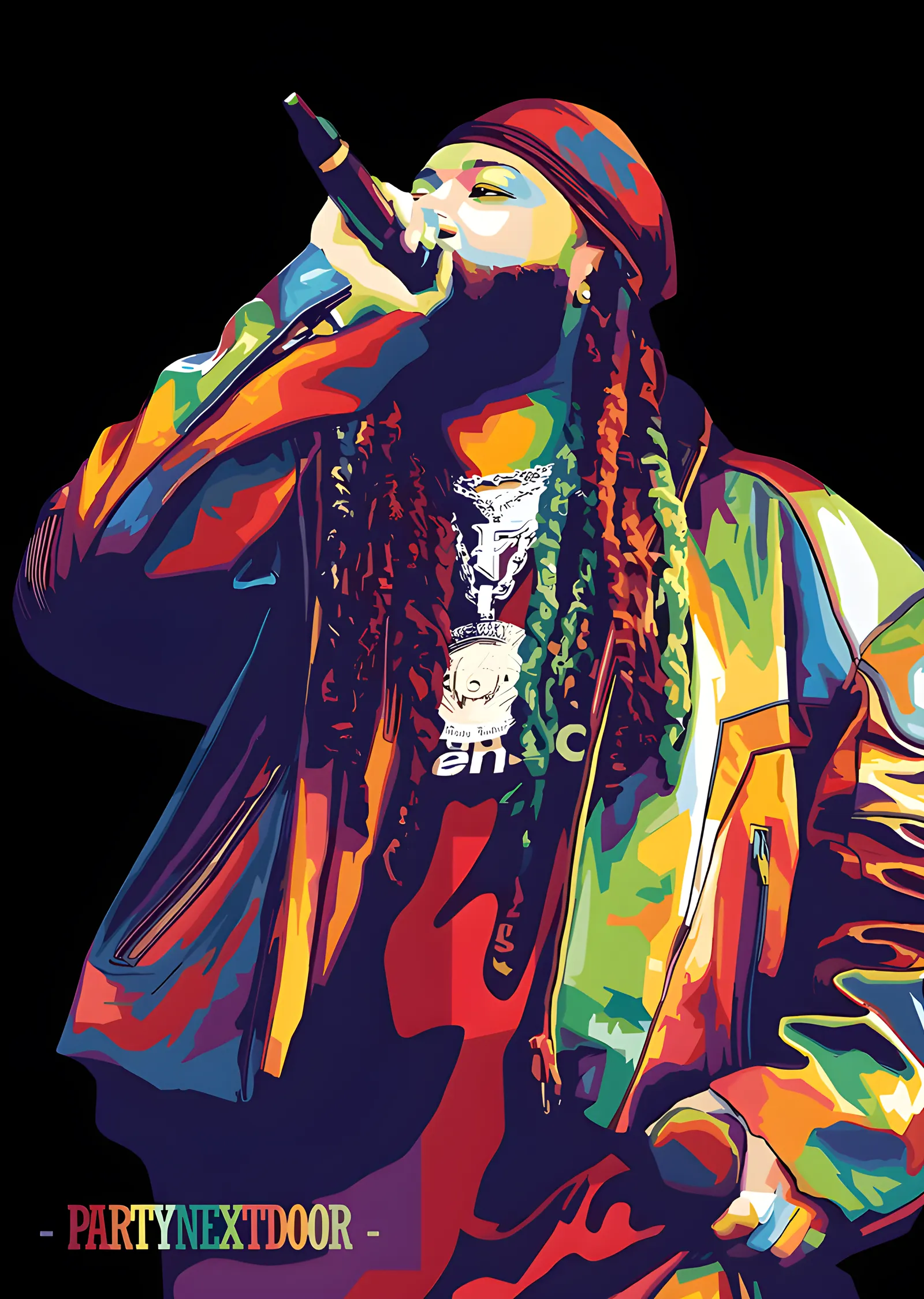 PARTYNEXTDOOR - Mikrofonlu Mozaik Karesi metal tablo