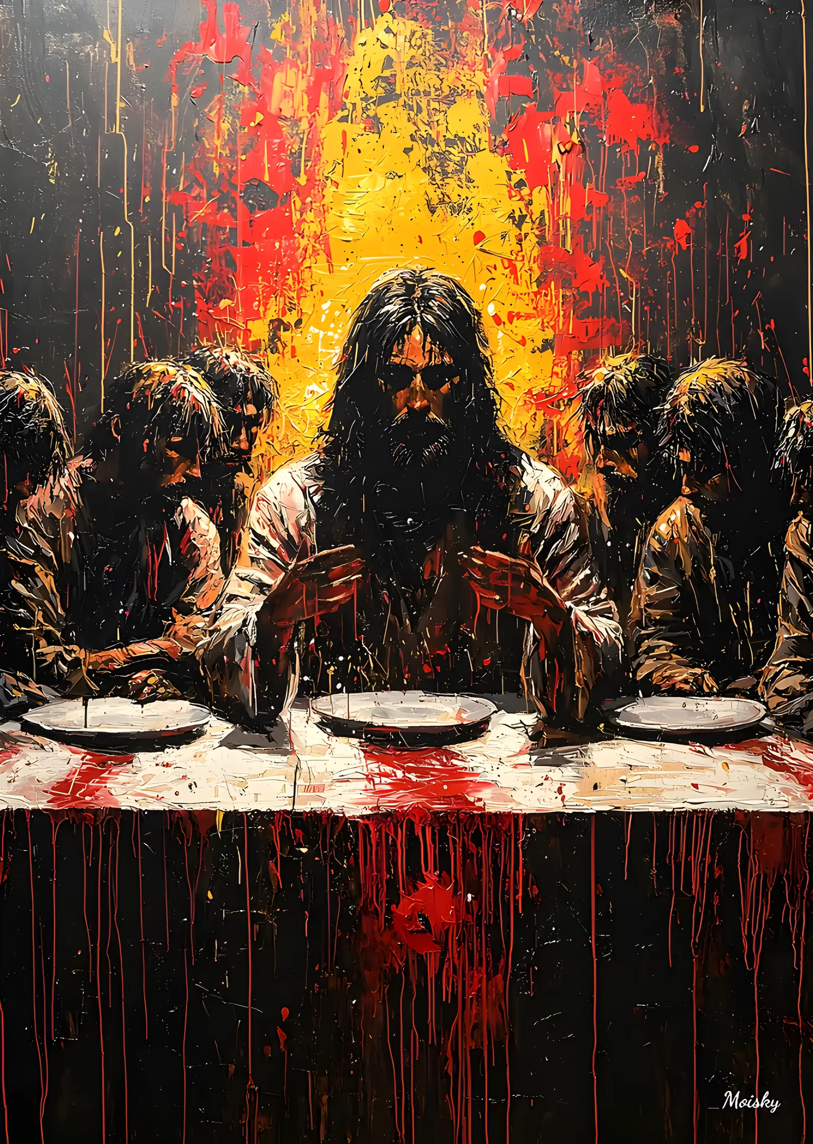 Son Akşam Yemeği - Kızıl Akıntı metal tablo