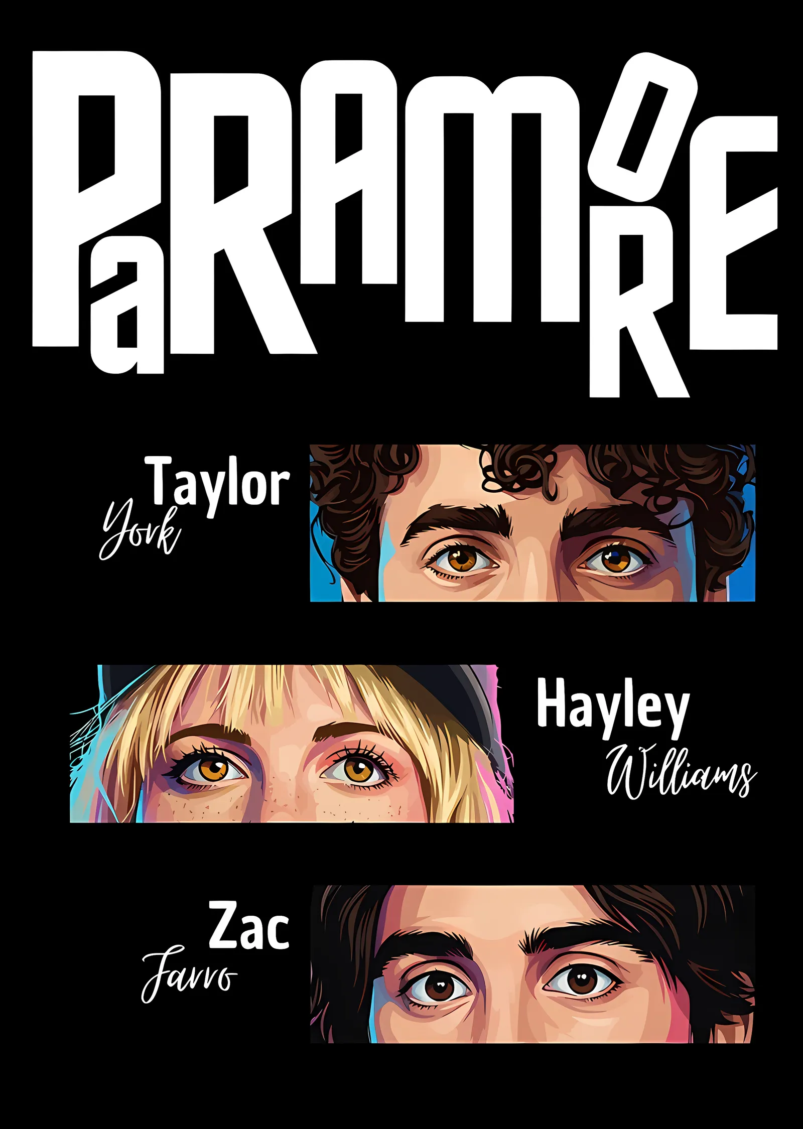 Paramore - Üç Üye Portre Şeridi metal tablo