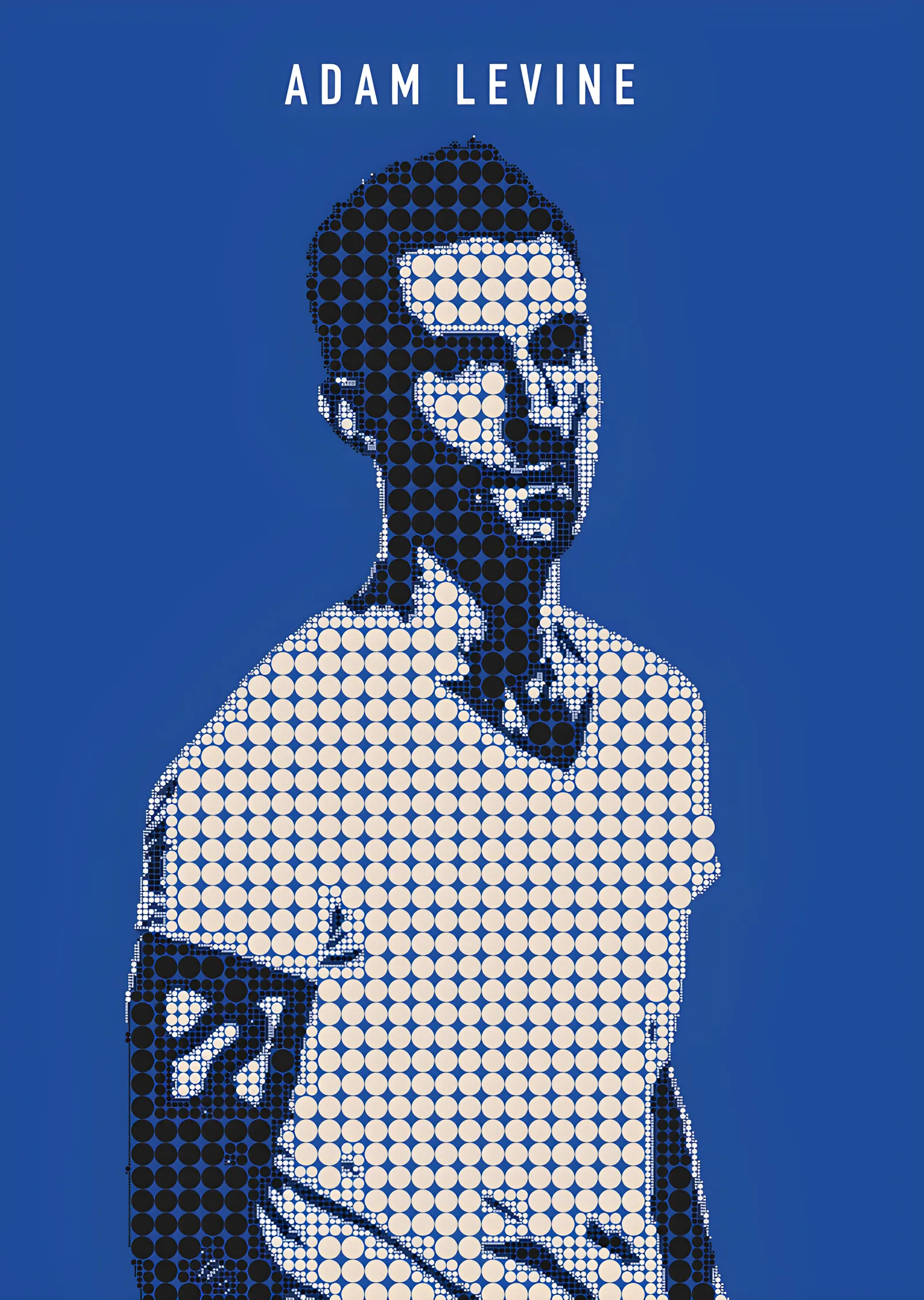Adam Levine - Mavi Halftone Portre metal tablo