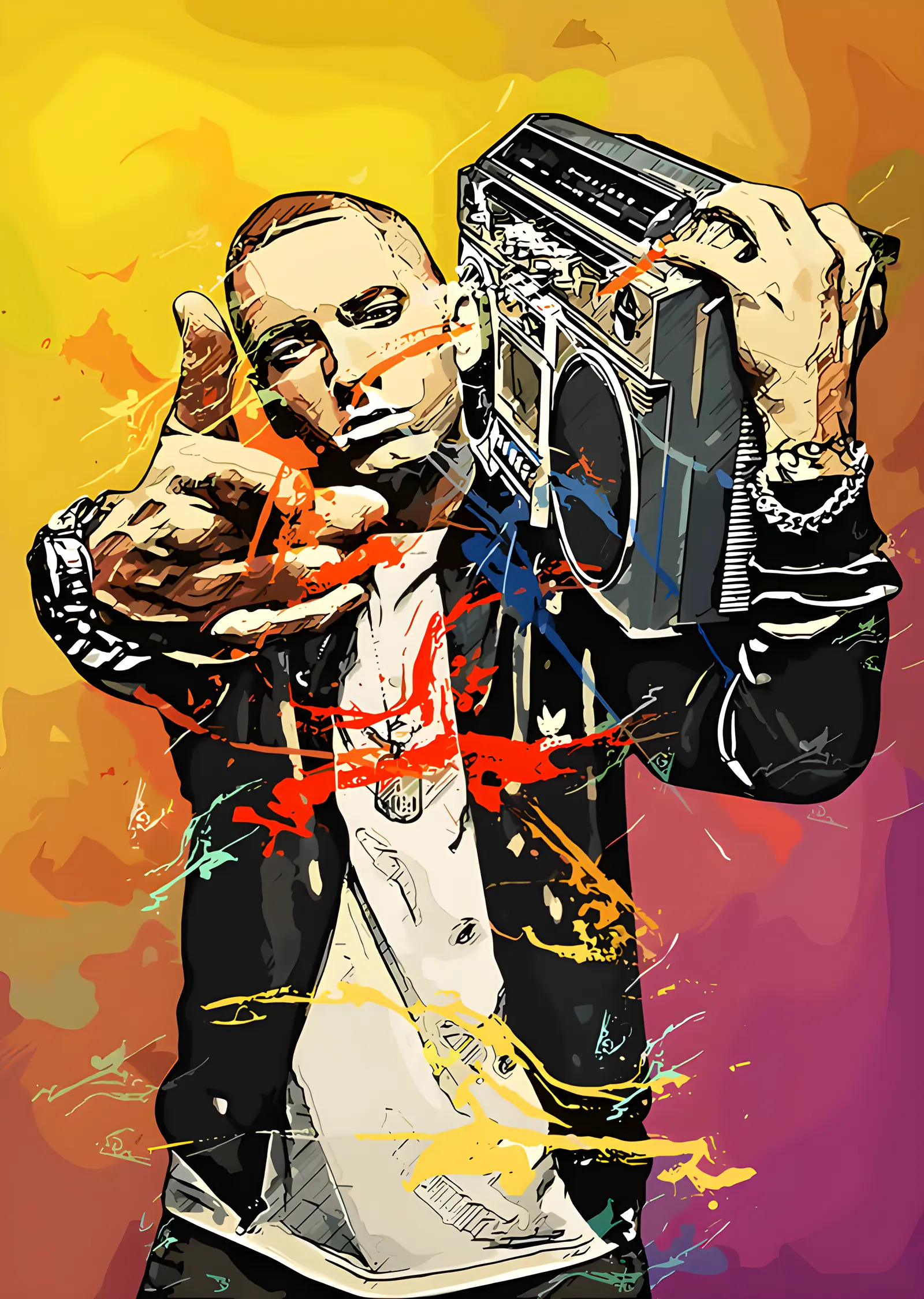 Eminem - Radyolu Pop Art metal tablo