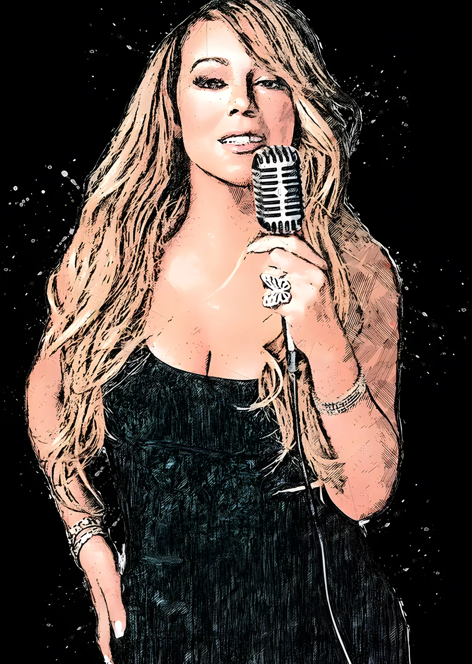 Mariah Carey - Mikrofonda Portre metal tablo