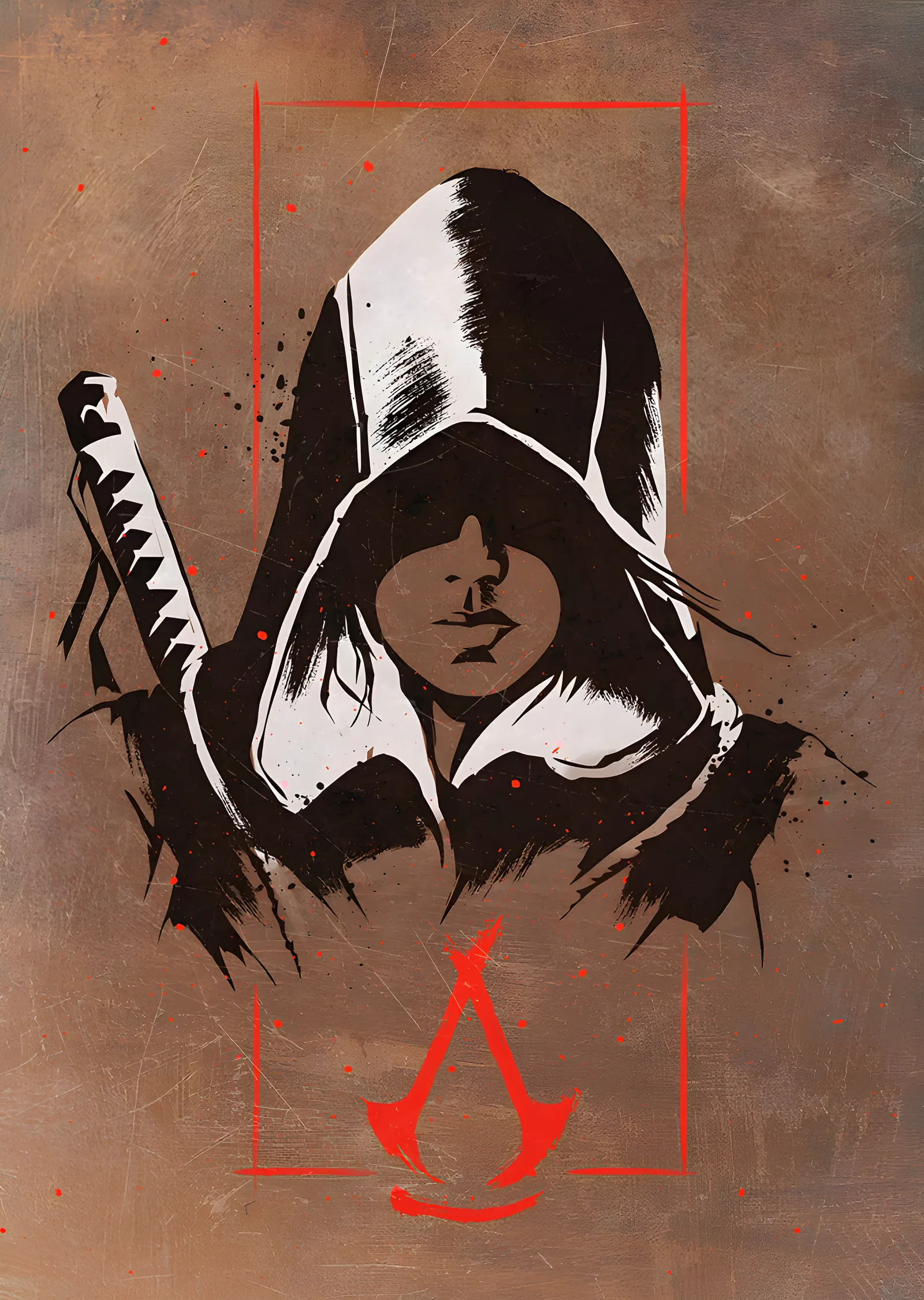Assassin's Creed - Mürekkep Kapüşon Portresi metal tablo