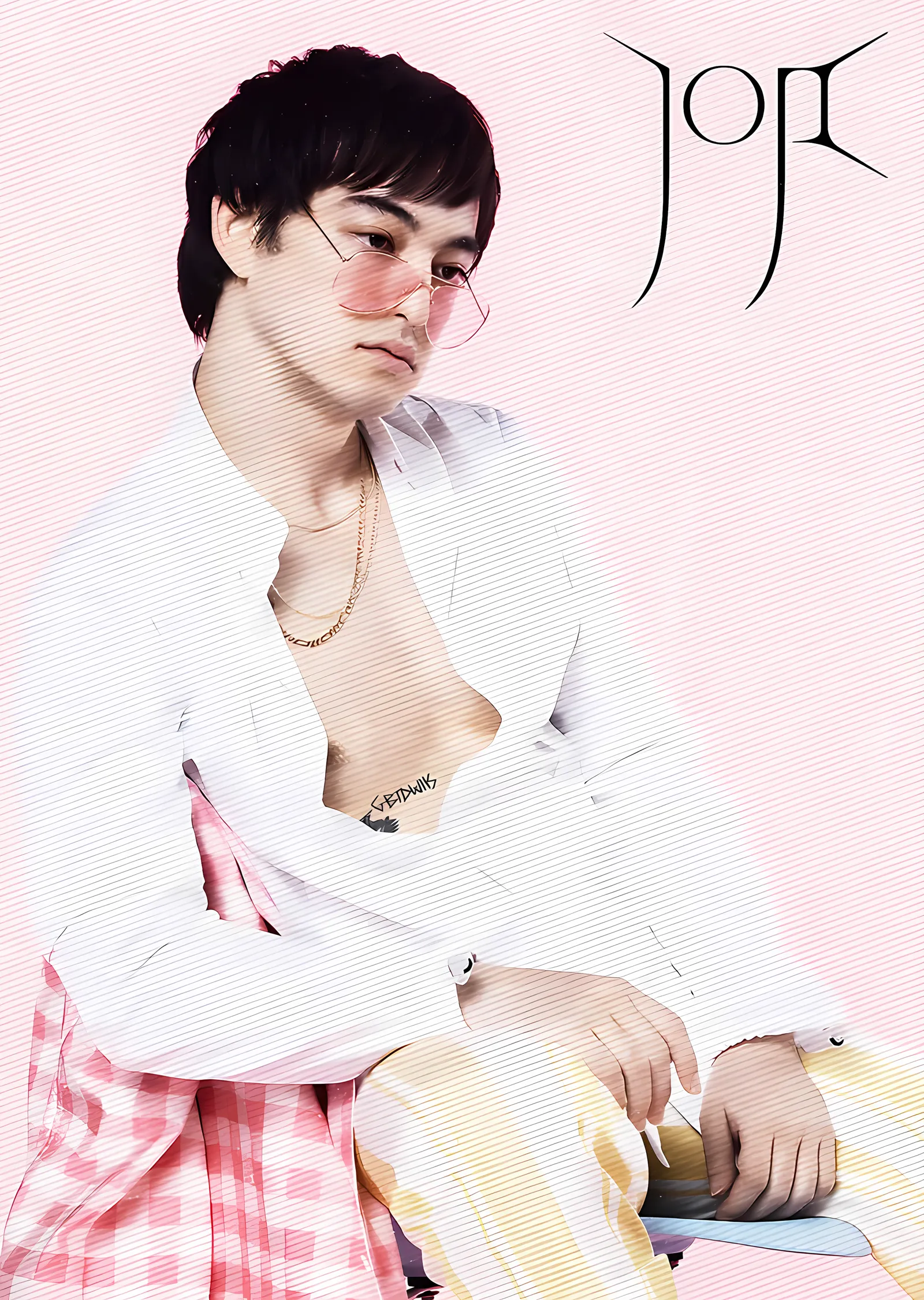 Joji - Pembe Zeminde Portre metal tablo