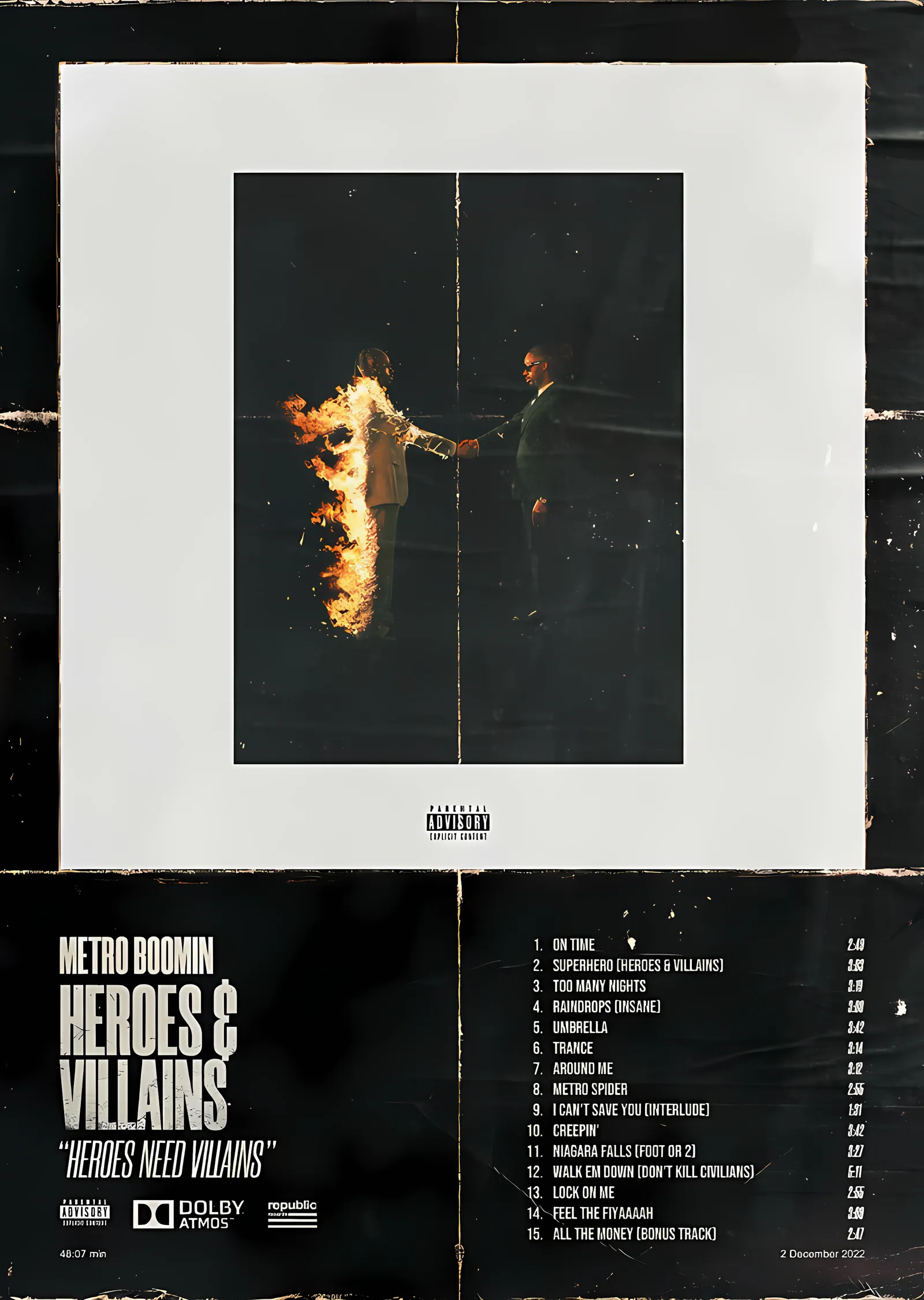 Metro Boomin - Heroes & Villains Künyesi metal tablo