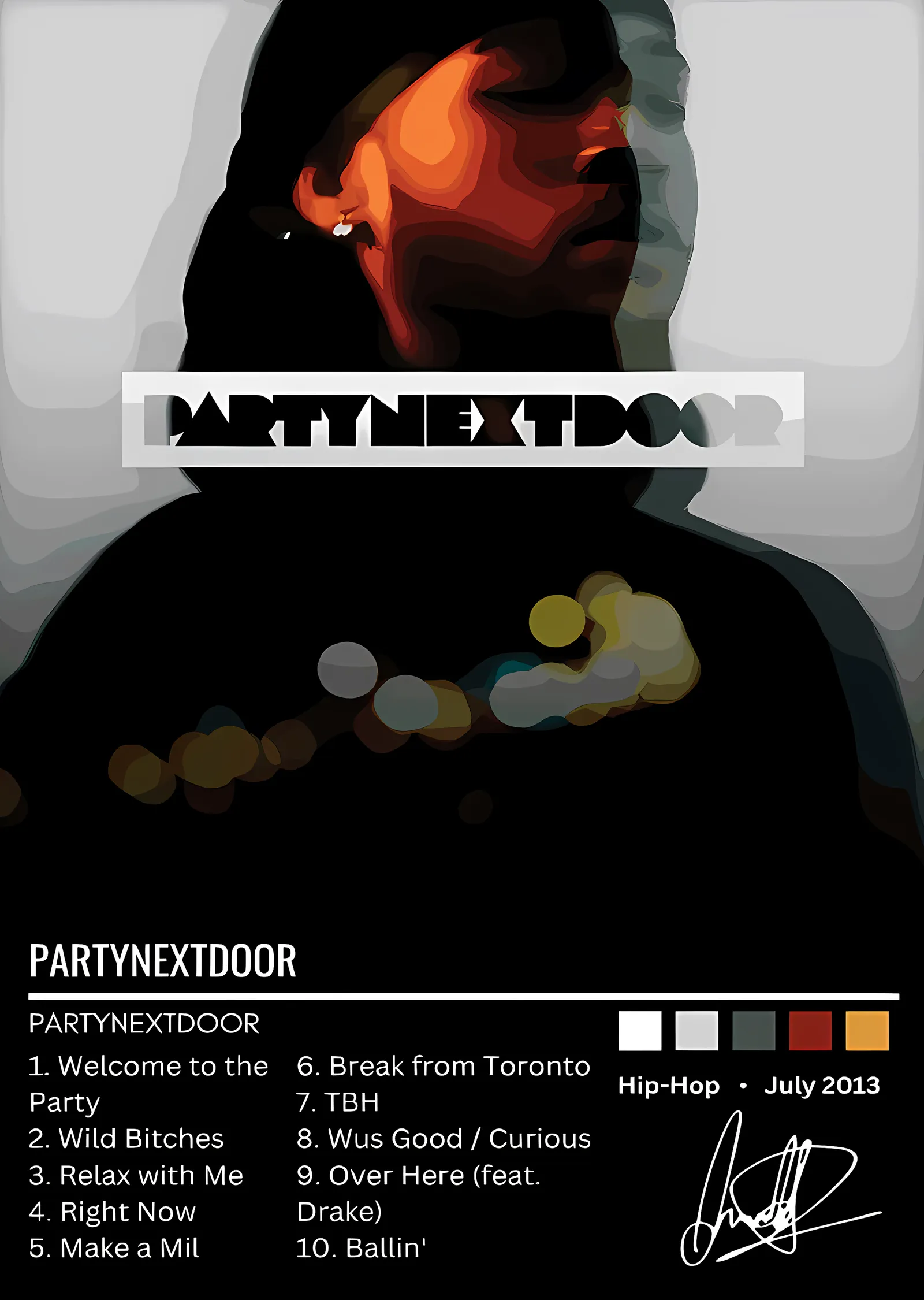 PARTYNEXTDOOR - İlk Albüm Kartı metal tablo
