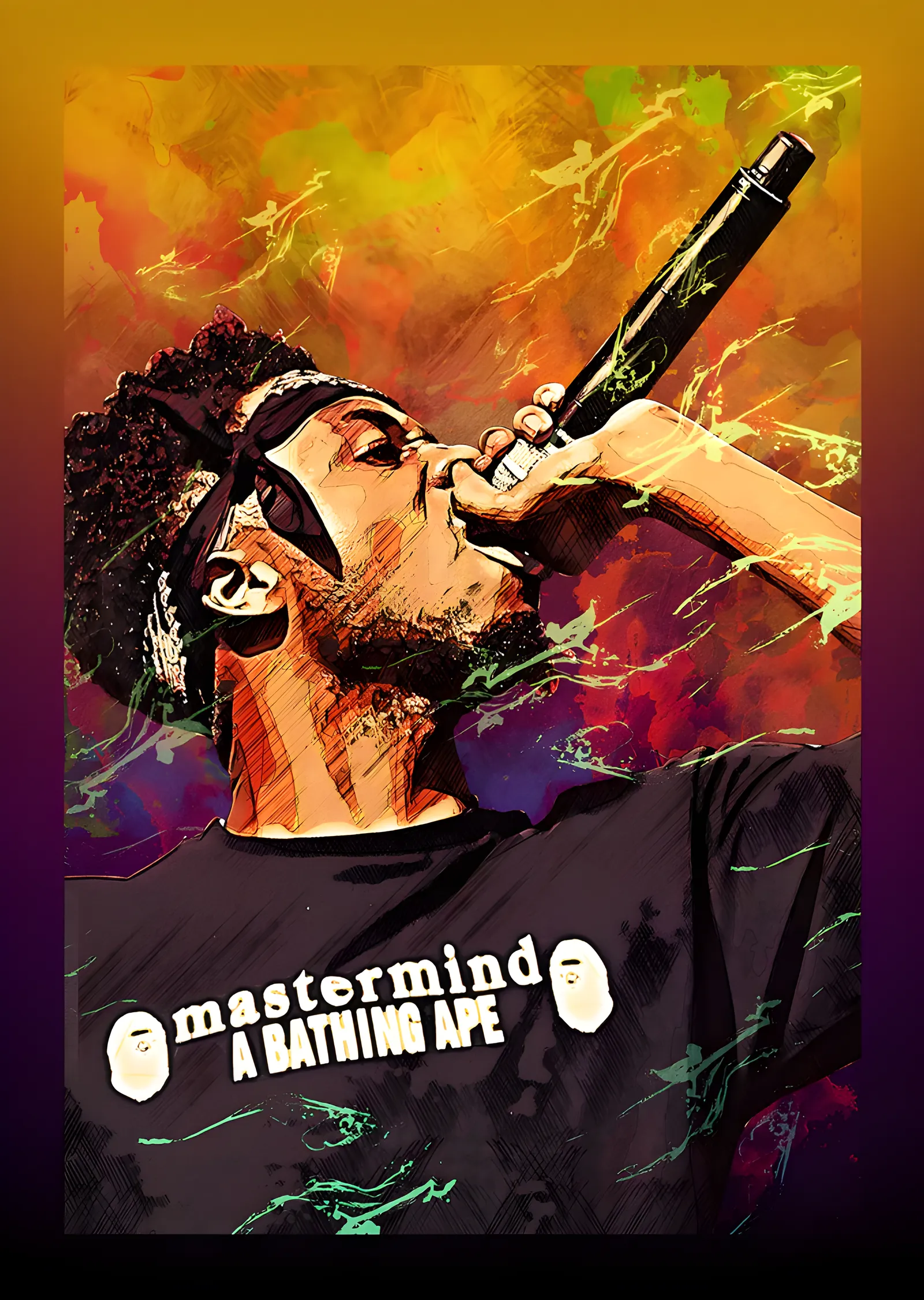 Metro Boomin - Altın Işıkta Mikrofon metal tablo