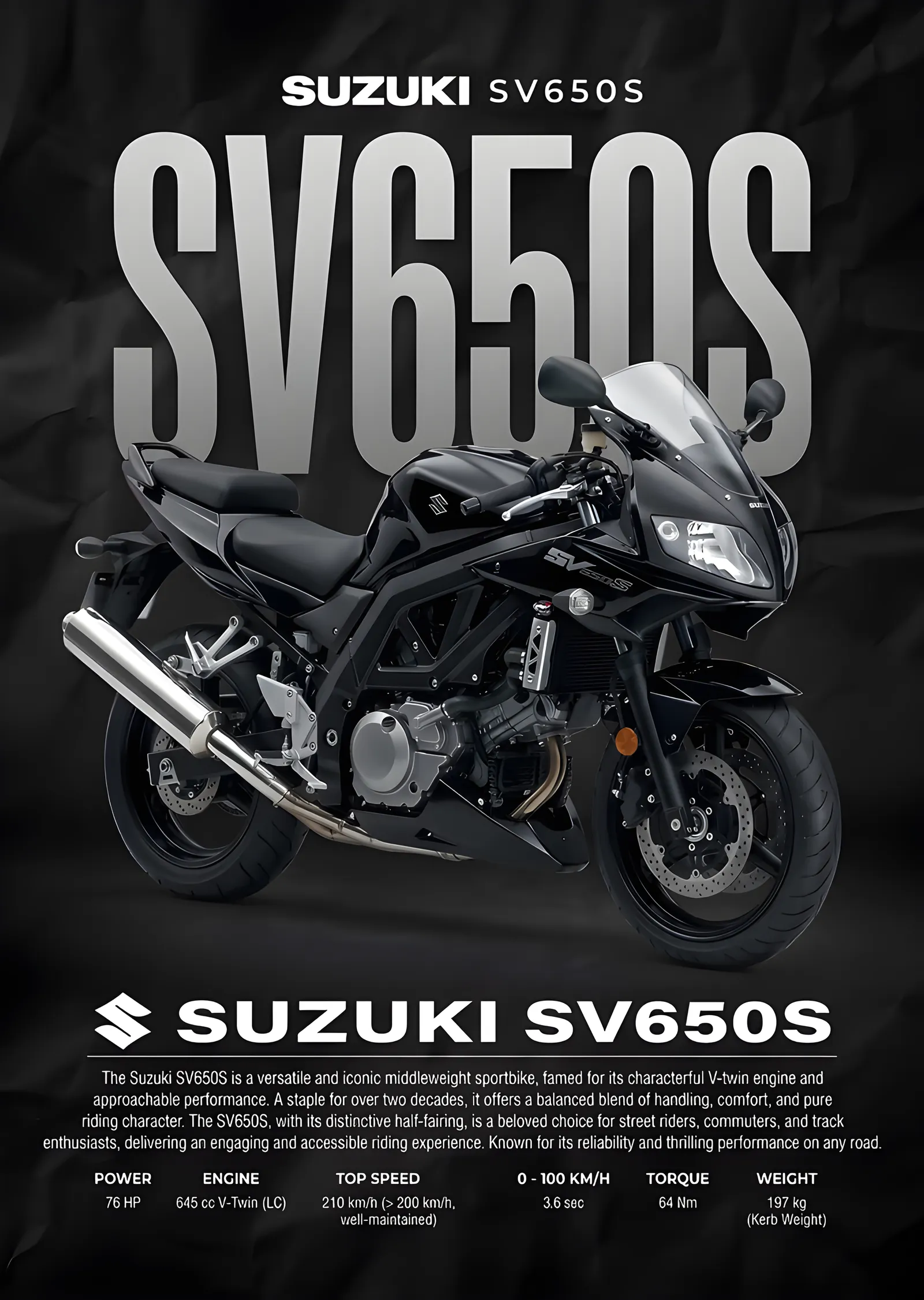 Suzuki SV650S metal tablo