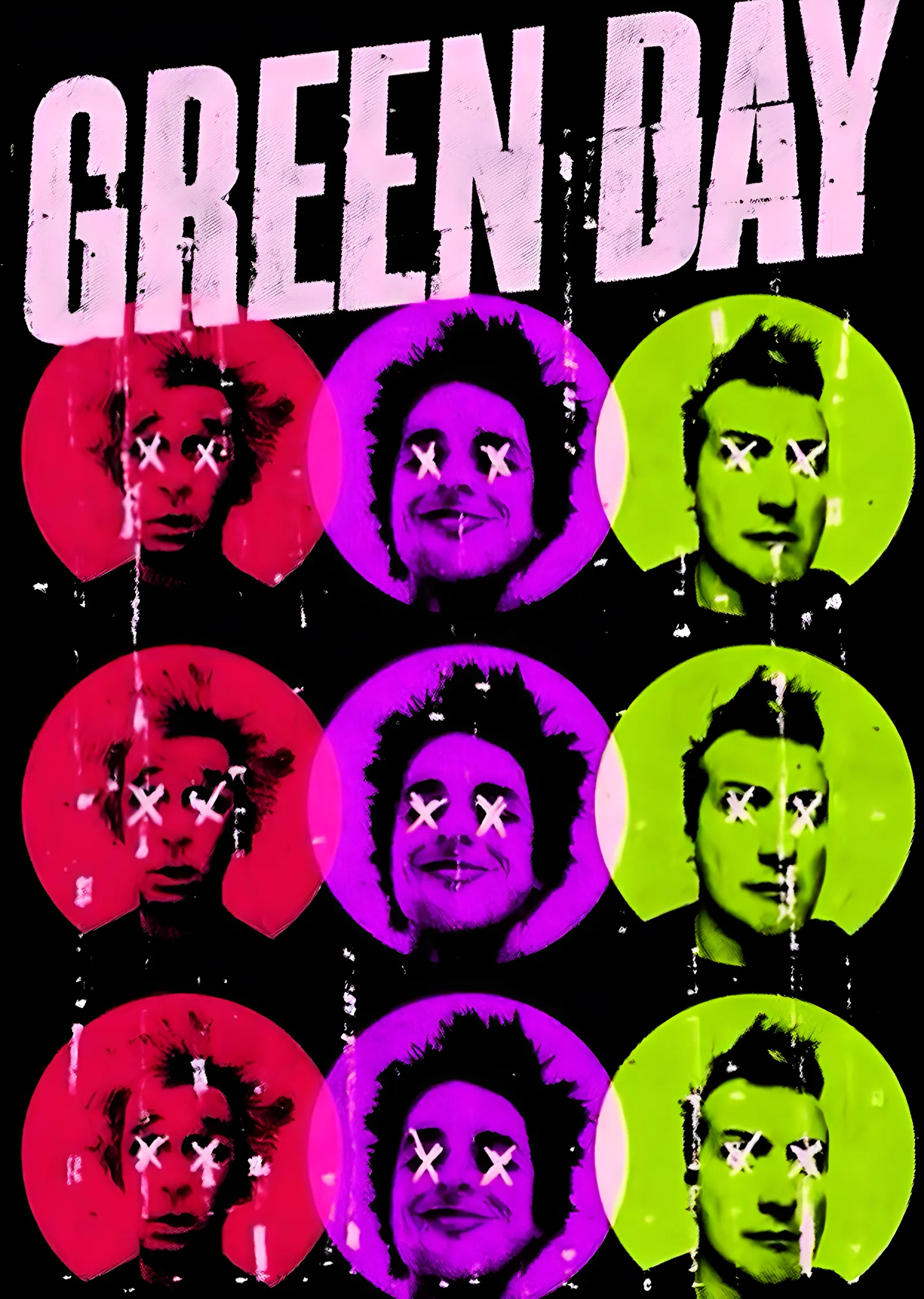 Green Day - Dokuz Kareli Pop Portre metal tablo