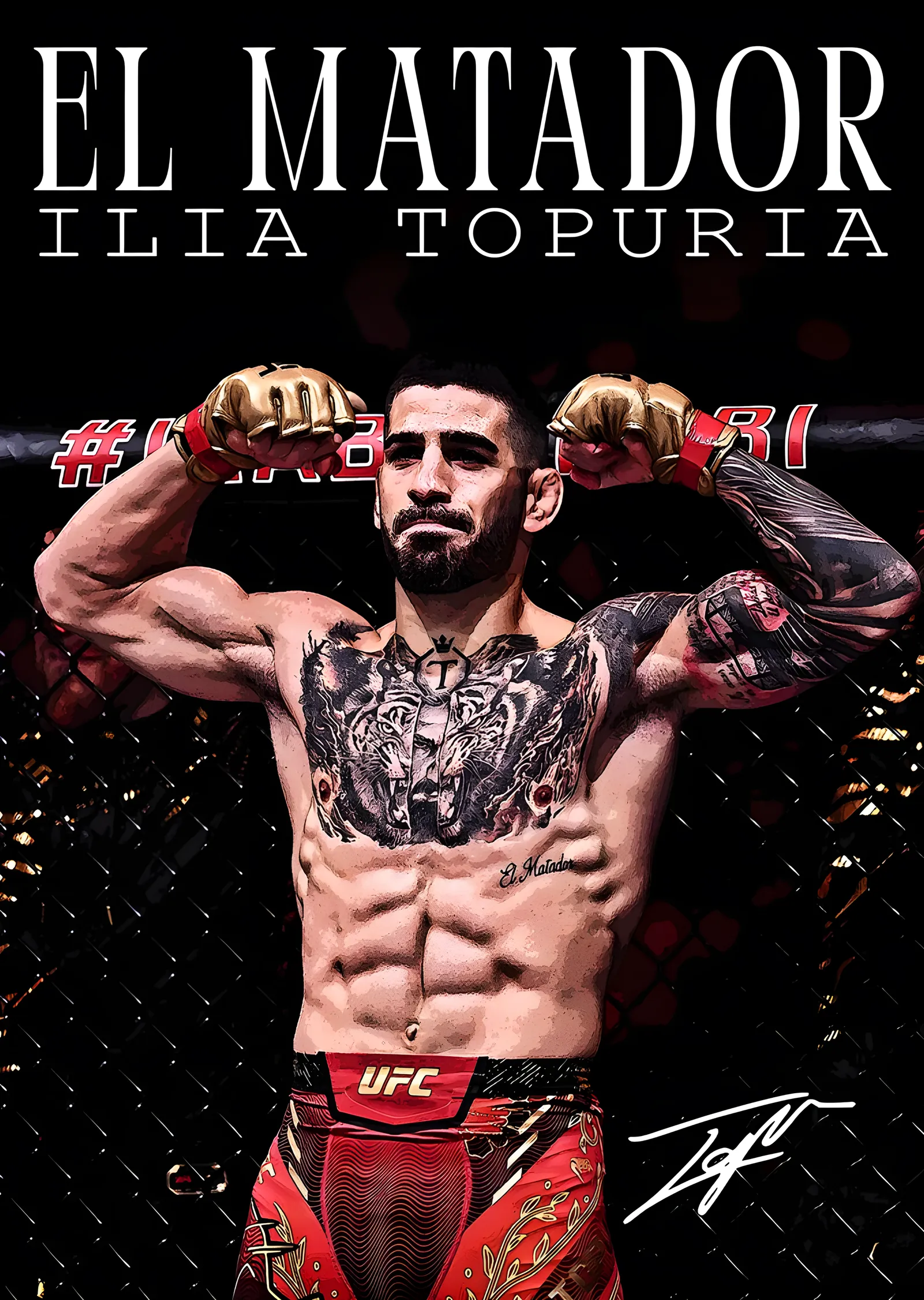 Ilia Topuria - El Matador metal tablo