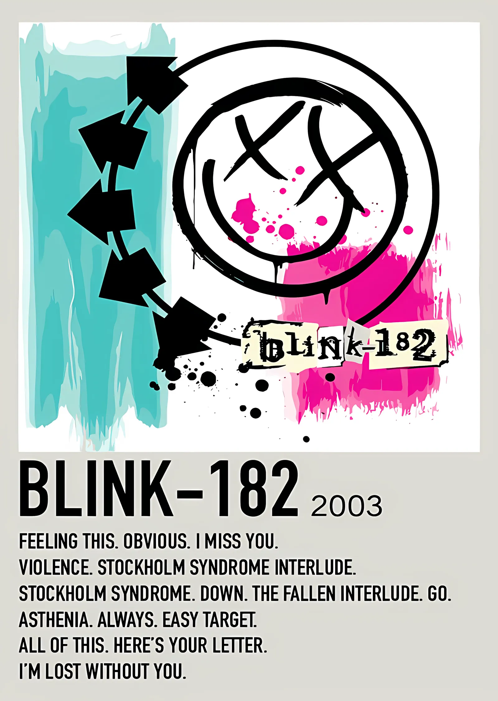 Blink-182 - 2003 Albüm Künyesi metal tablo