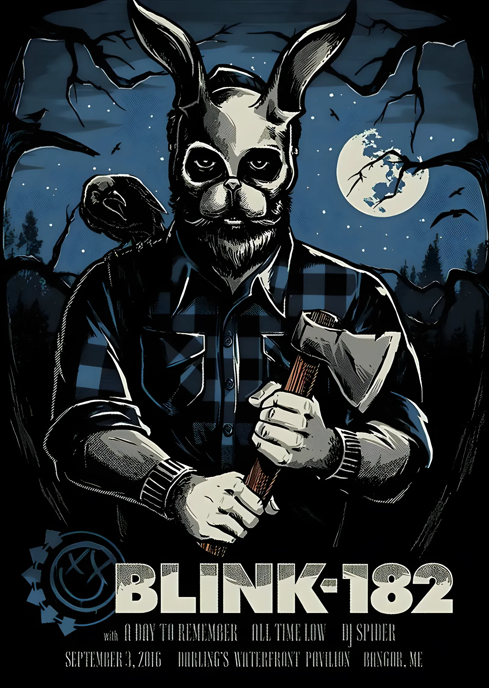 Blink-182 - Baltalı Tavşan Konser Afişi metal tablo