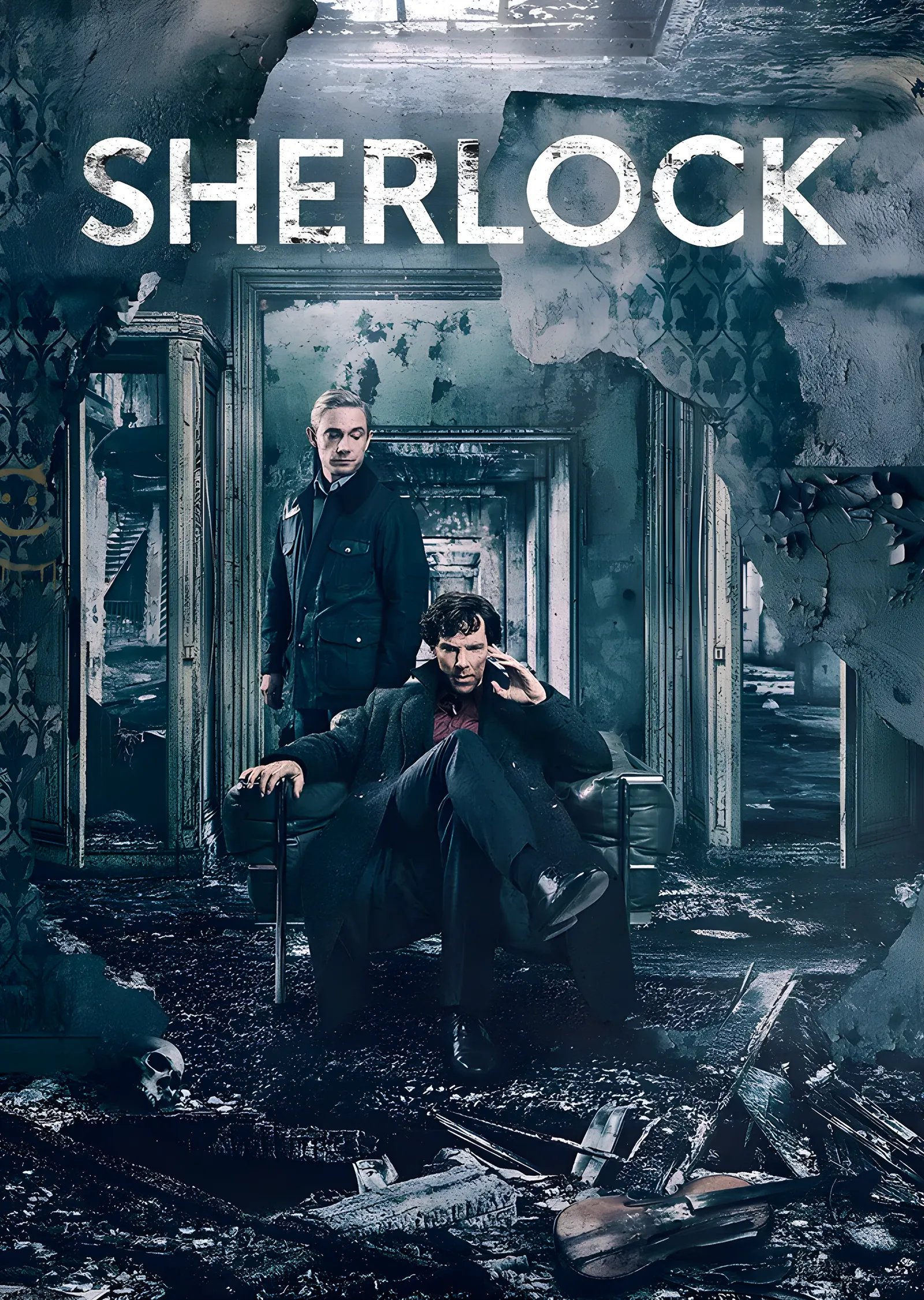Sherlock - Yıkıntıda İkili Afiş metal tablo