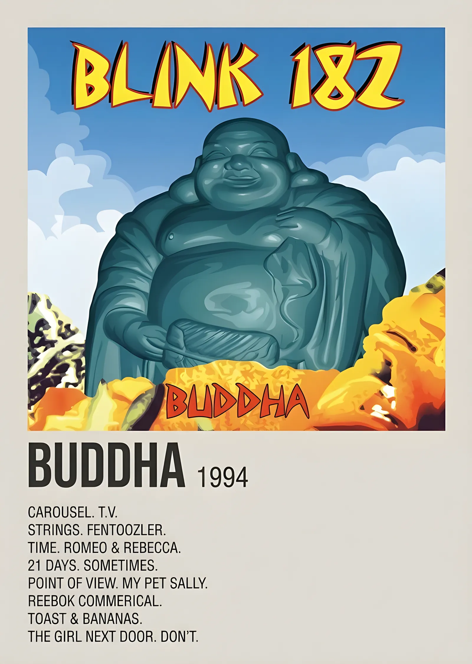 Blink-182 - Buddha Turkuaz Albüm Künyesi metal tablo