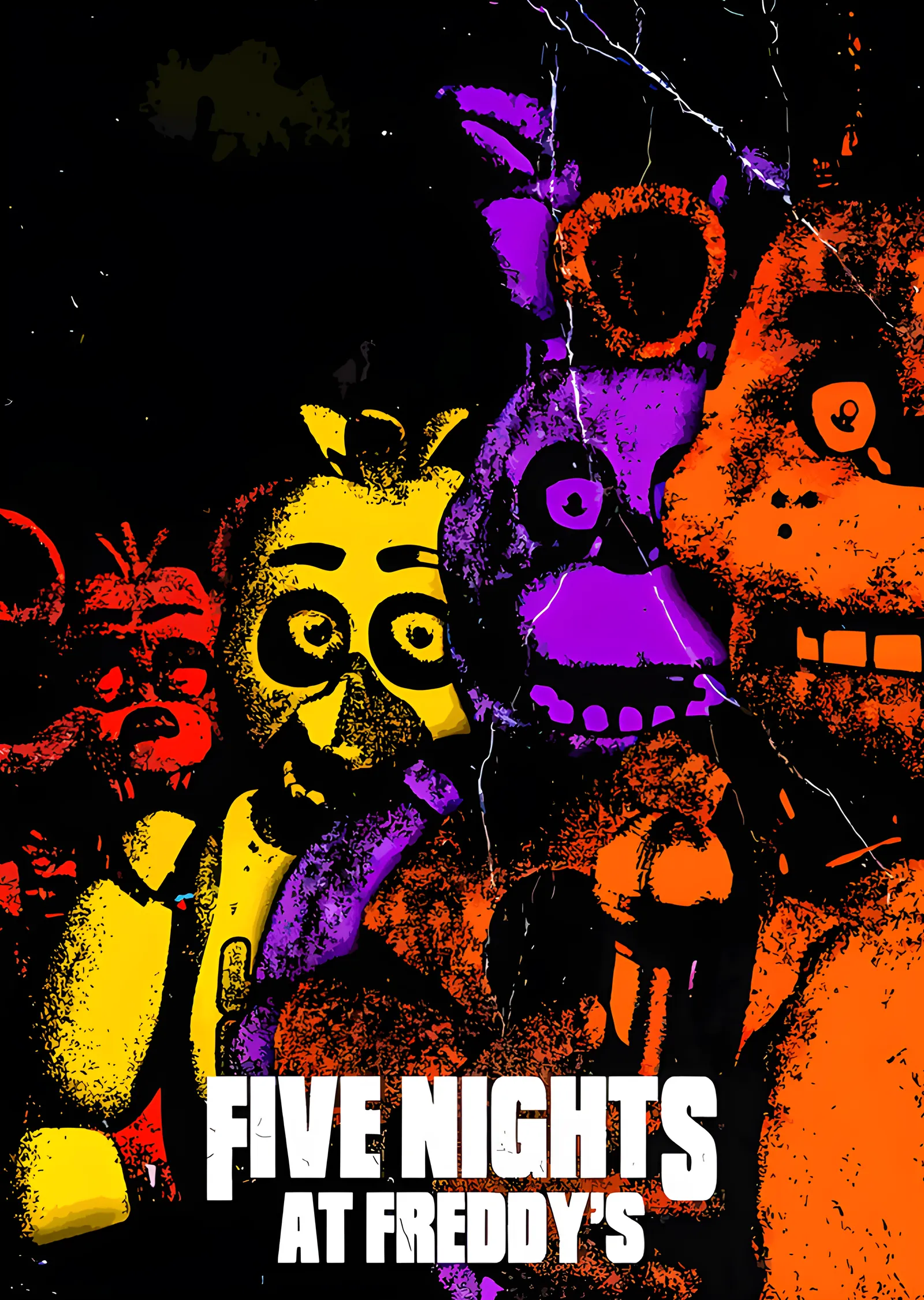 Five Nights at Freddy's - Neon Sprey Kadrosu metal tablo