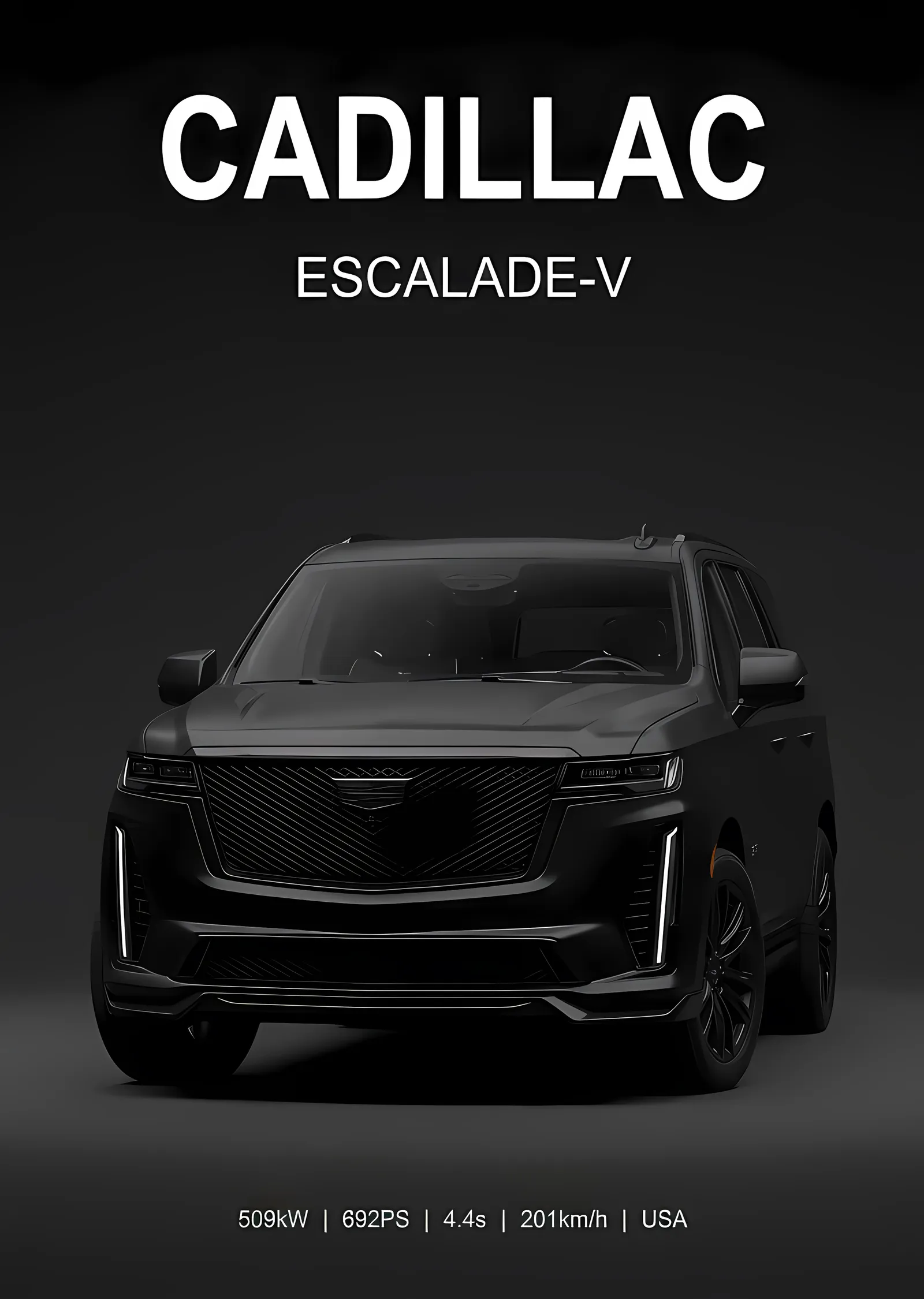 Cadillac Escalade-V - Siyah metal tablo