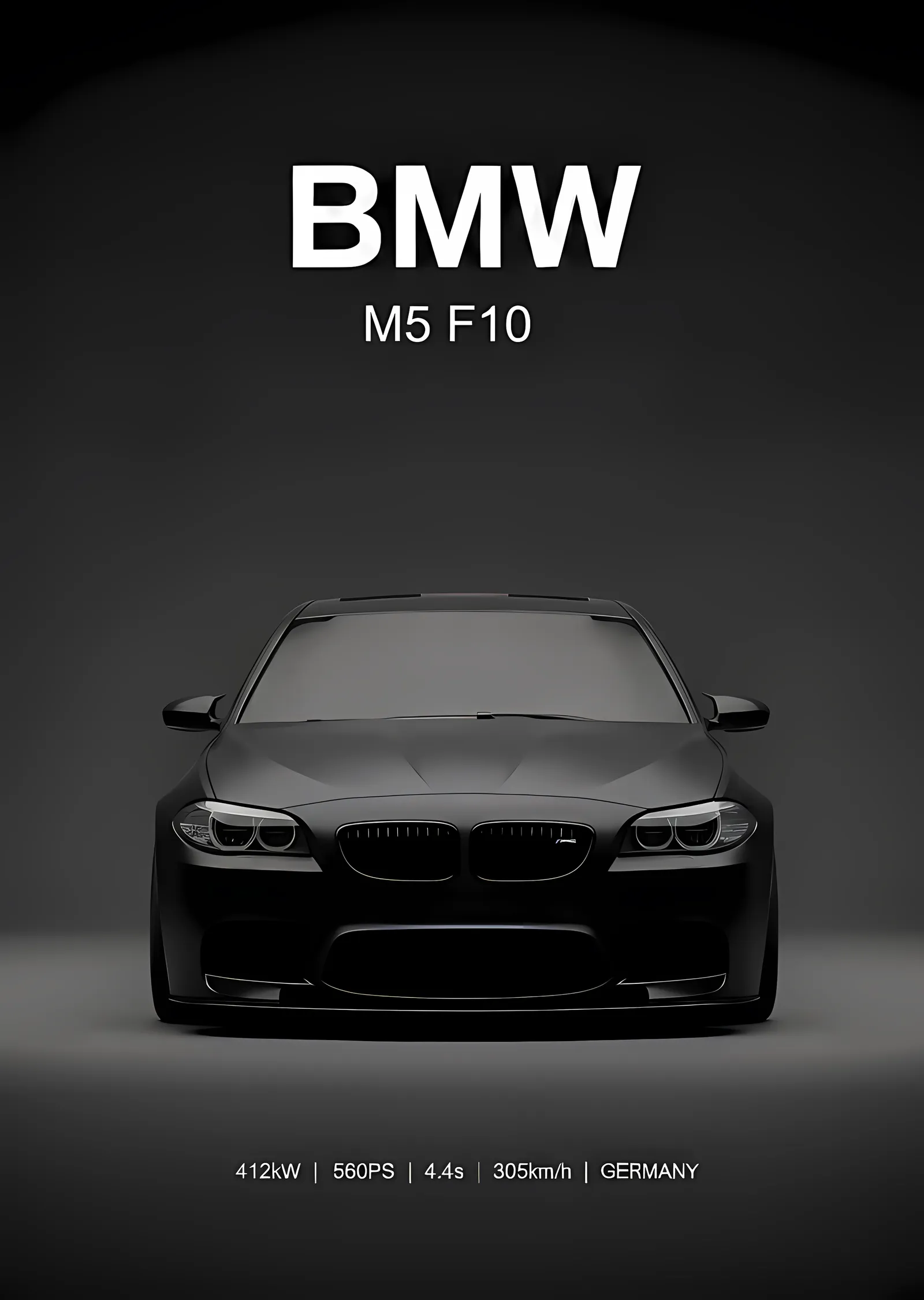 BMW M5 F10 · Mat Siyah Cephe metal tablo