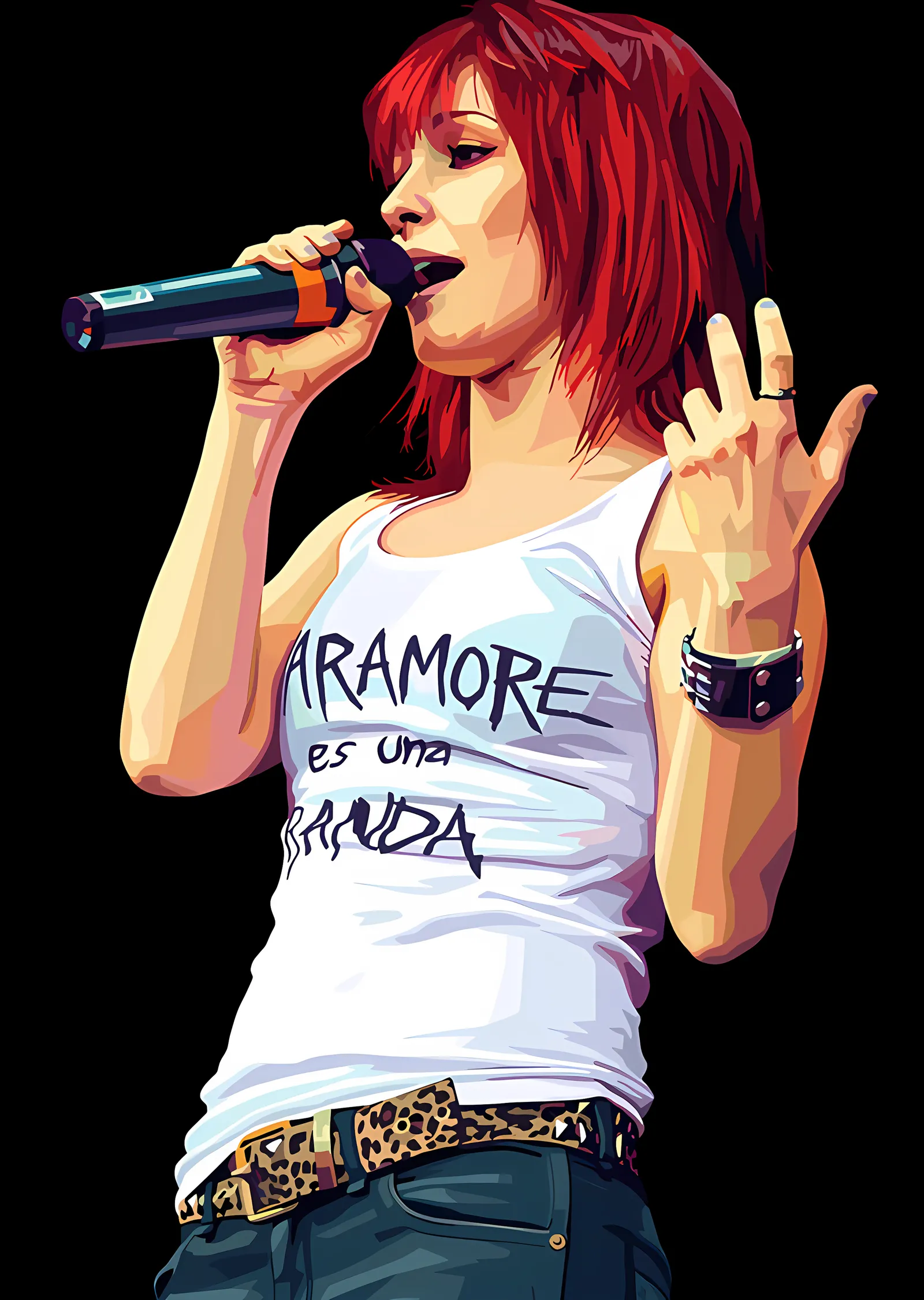 Paramore - Kırmızı Saç ve Mikrofon metal tablo