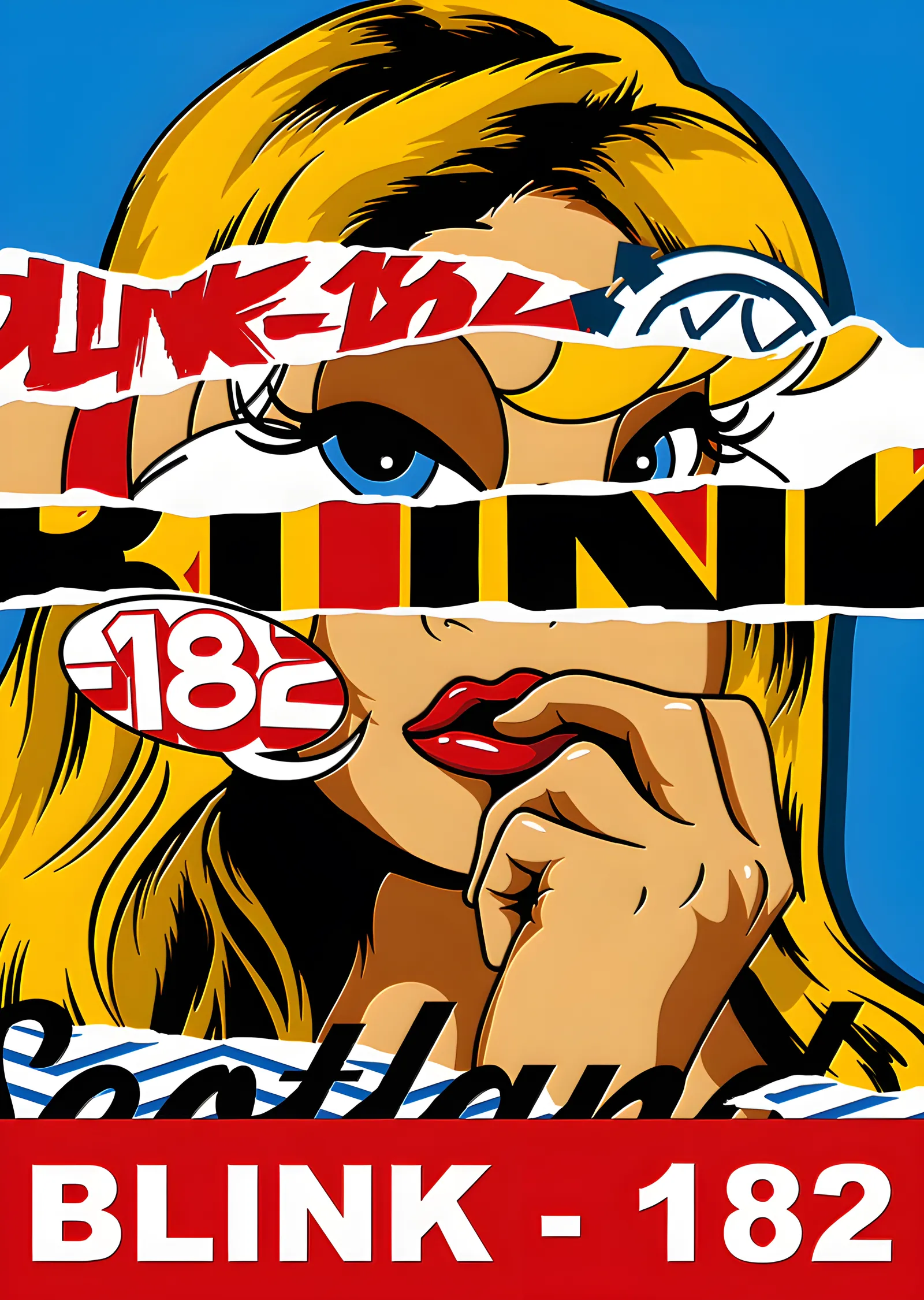 Blink-182 - Pop Art Sarışın Portre metal tablo