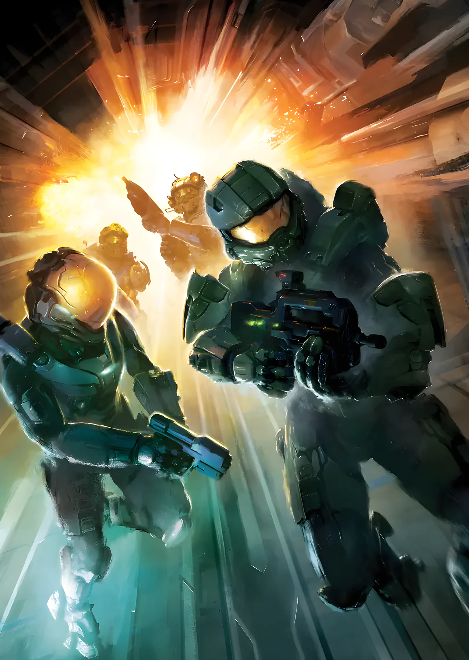 Halo - Patlamanın Önünde Askerler metal tablo