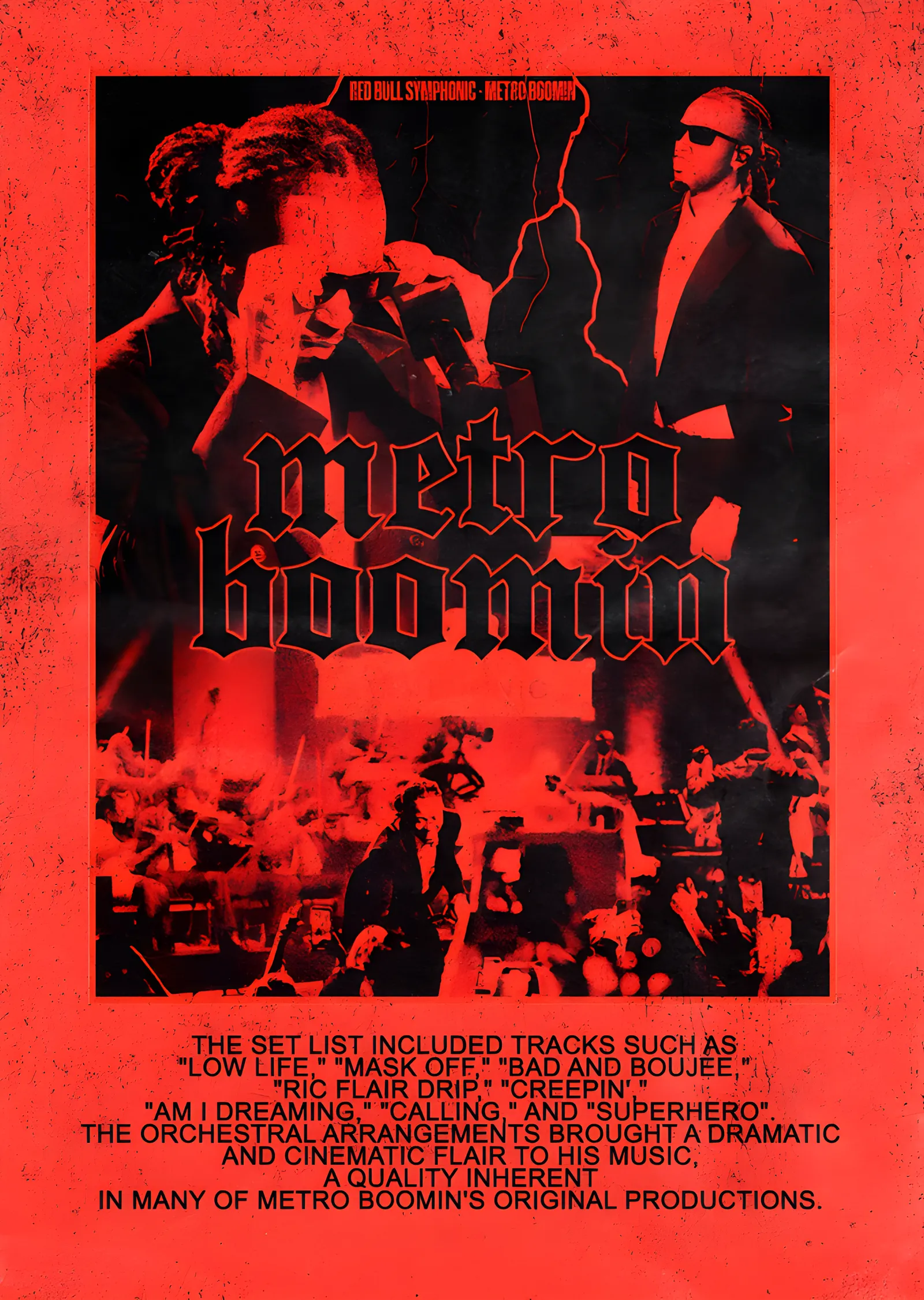 Metro Boomin - Kırmızı Konser Afişi metal tablo