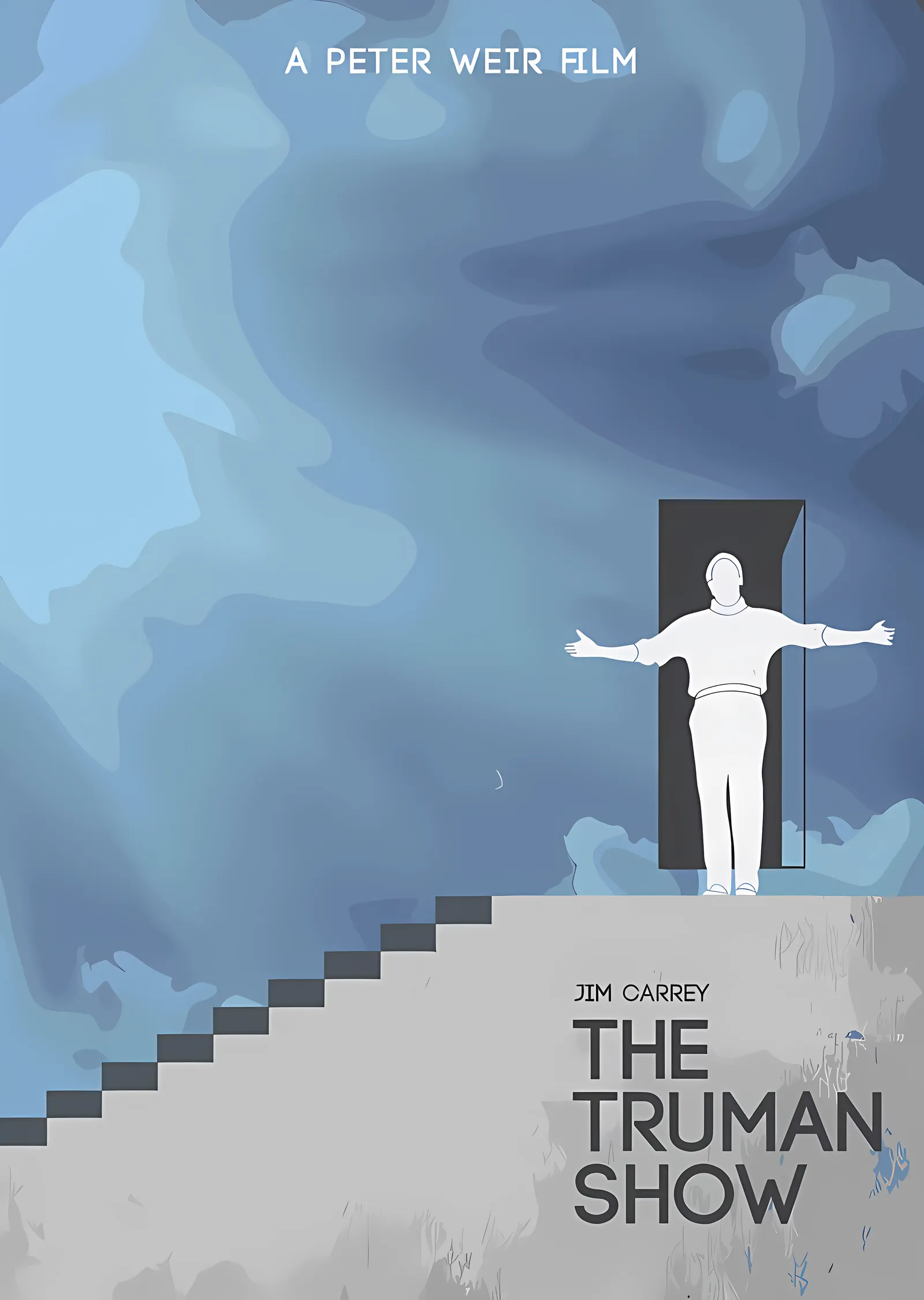 The Truman Show - Kollarını Açan Siluet metal tablo