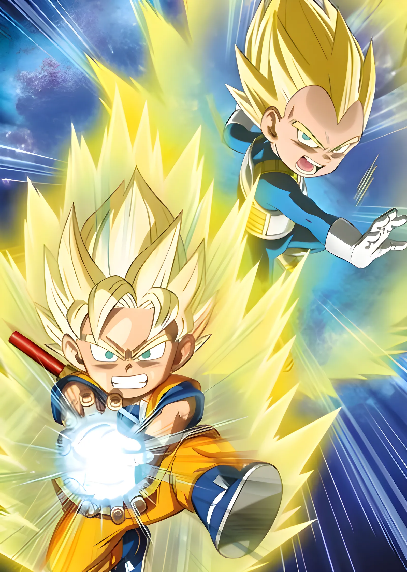 Dragon Ball Daima: Vegeta ve Goku metal tablo